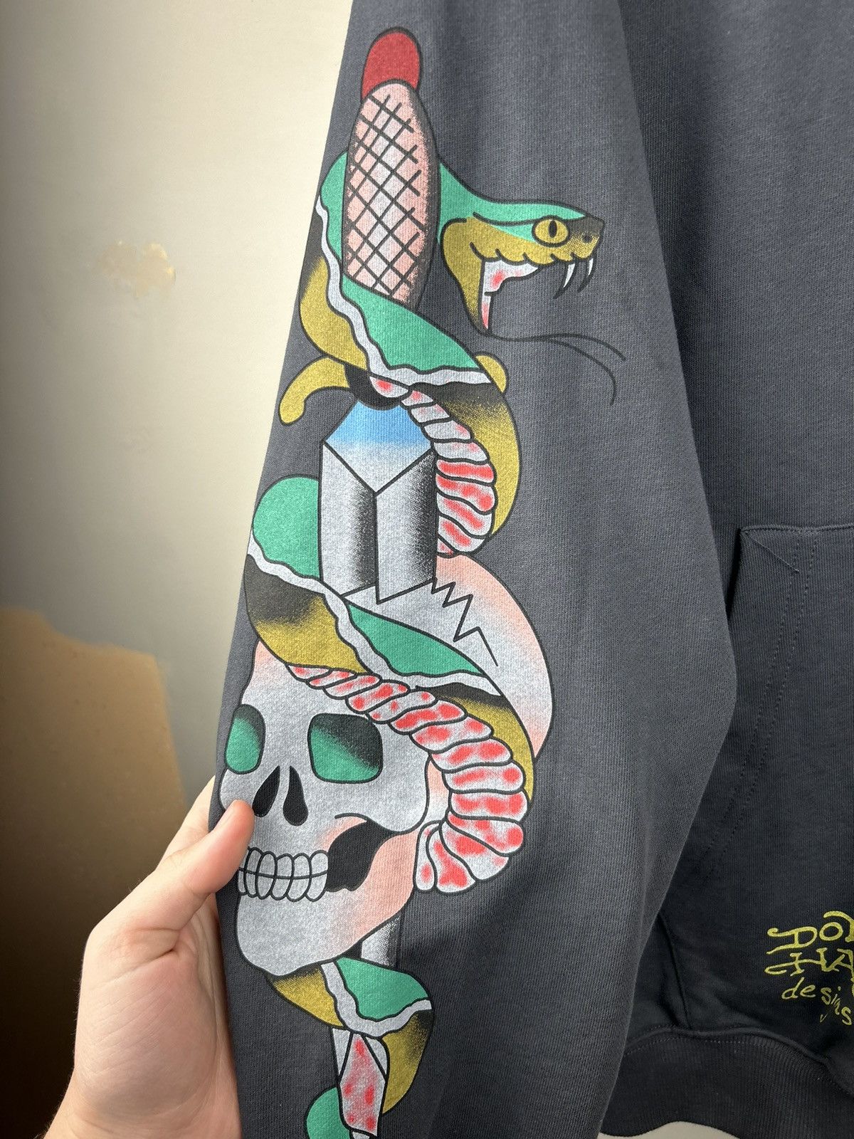 Ed Hardy Vintage Ed Hardy Zip Hoodie Fire Skull Rare Tatto Size US L / EU 52-54 / 3 - 12 Thumbnail