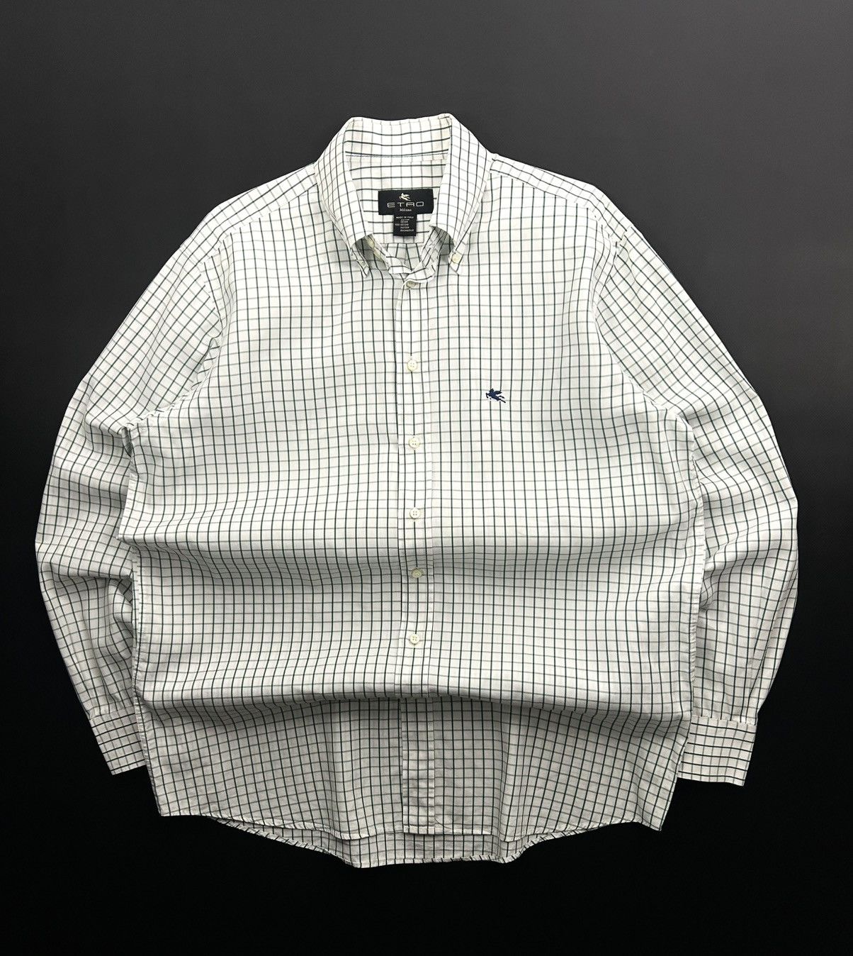 Etro Etro Milano Green Plaid Button-Up Cotton Shirt L Luxury Size US L / EU 52-54 / 3 - 1 Thumbnail