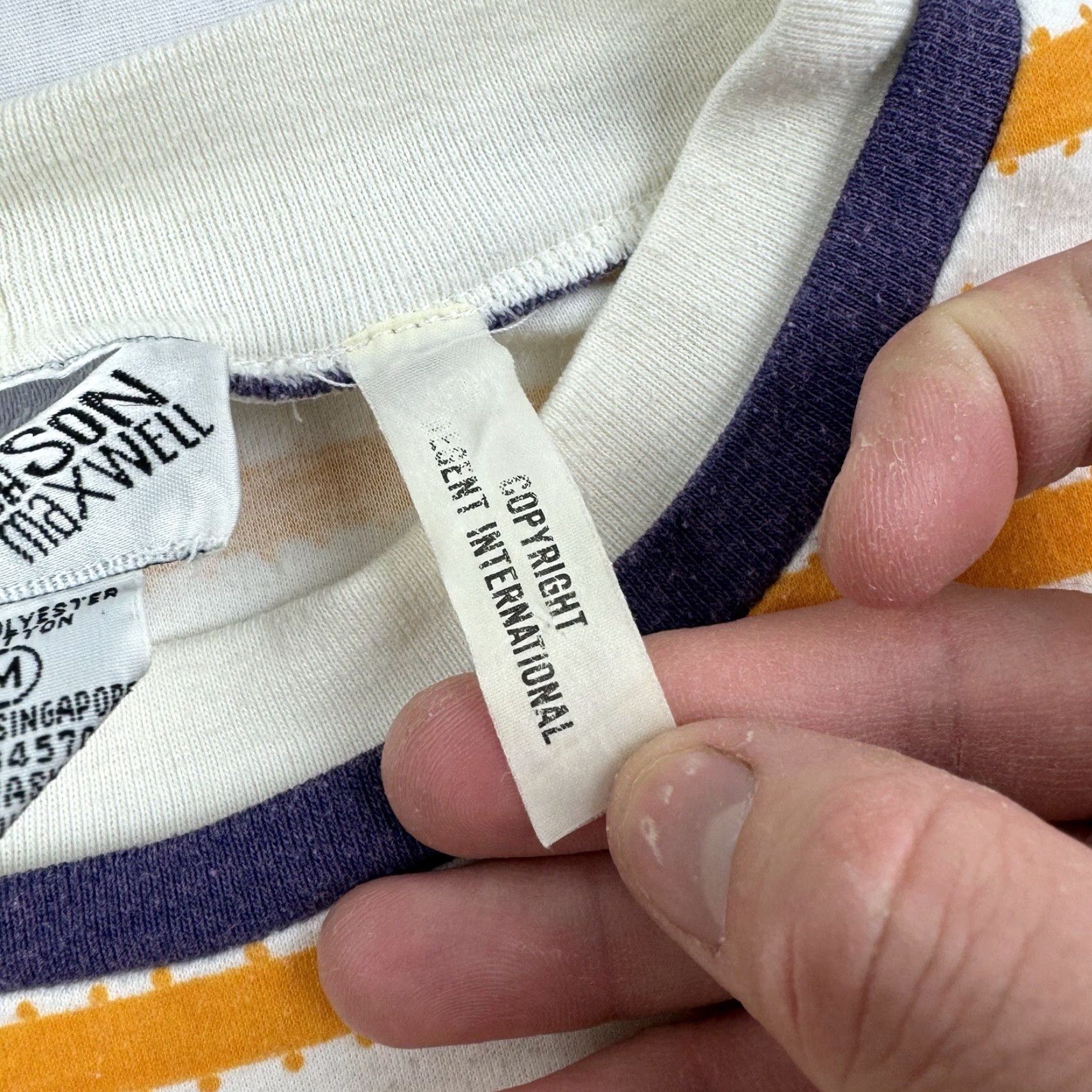 Vintage VINTAGE Jason Maxwell Shirt Womens Medium Yellow Striped 90s Crew Neck Short Sleeve Mens? Womens Size M / US 6-8 / IT 42-44 - 4 Thumbnail