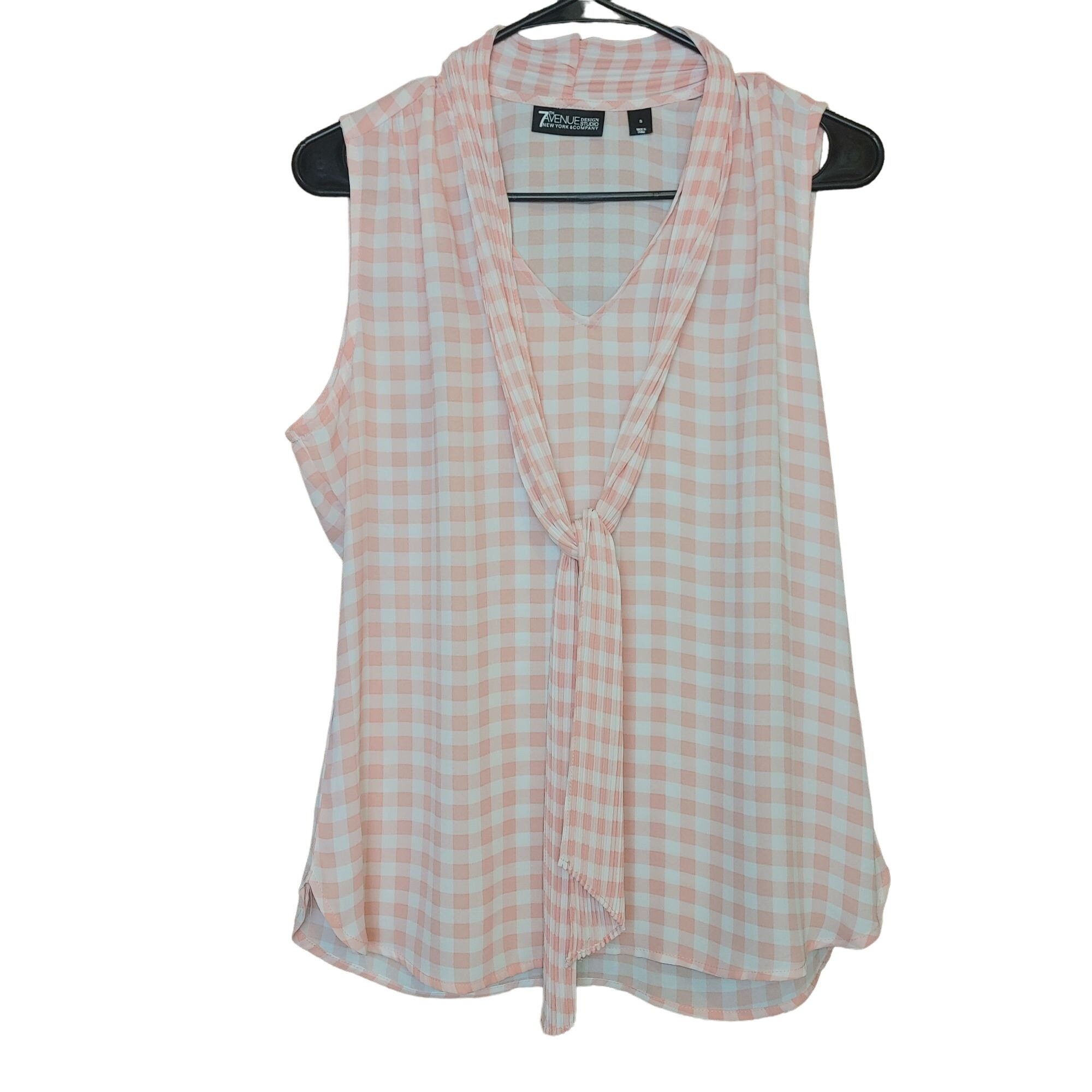Other NEW YORK & CO Womens S Pink Gingham 7th Avenue Design Studio Size S / US 4 / IT 40 - 1 Thumbnail