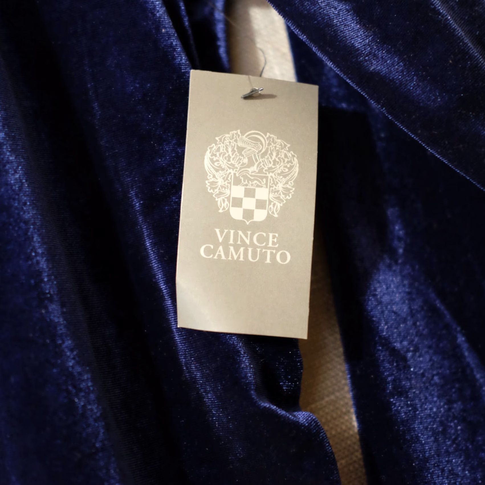 Vince Camuto VNC Vince Camuto Blouse Velvet V-Neck Blue 3/4 Sleeve Stretch Women's M Size M / US 6-8 / IT 42-44 - 4 Thumbnail
