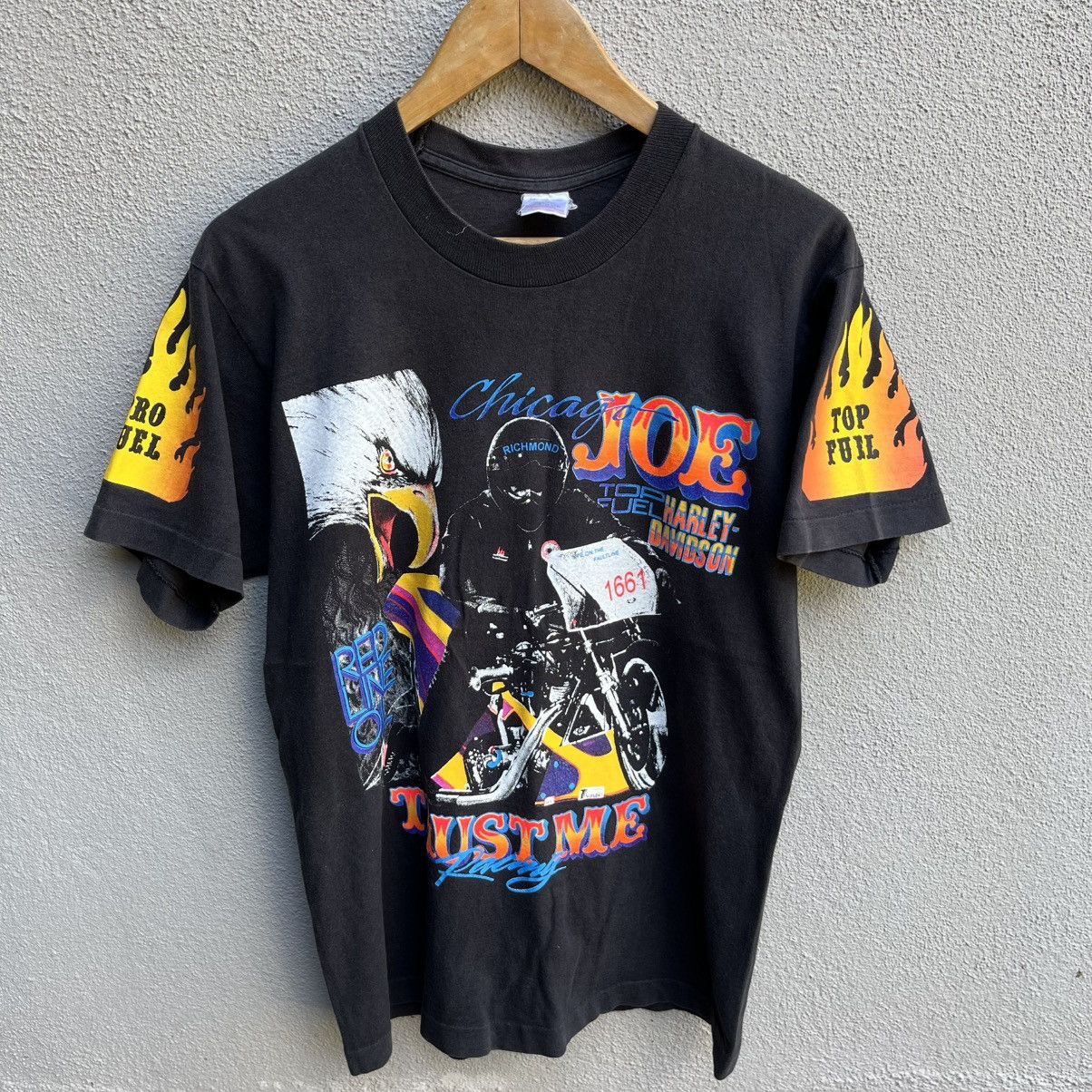 Vintage Vintage rare 90s HARLEY DAVIDSON frisco choppers flame tee Size US M / EU 48-50 / 2 - 2 Thumbnail