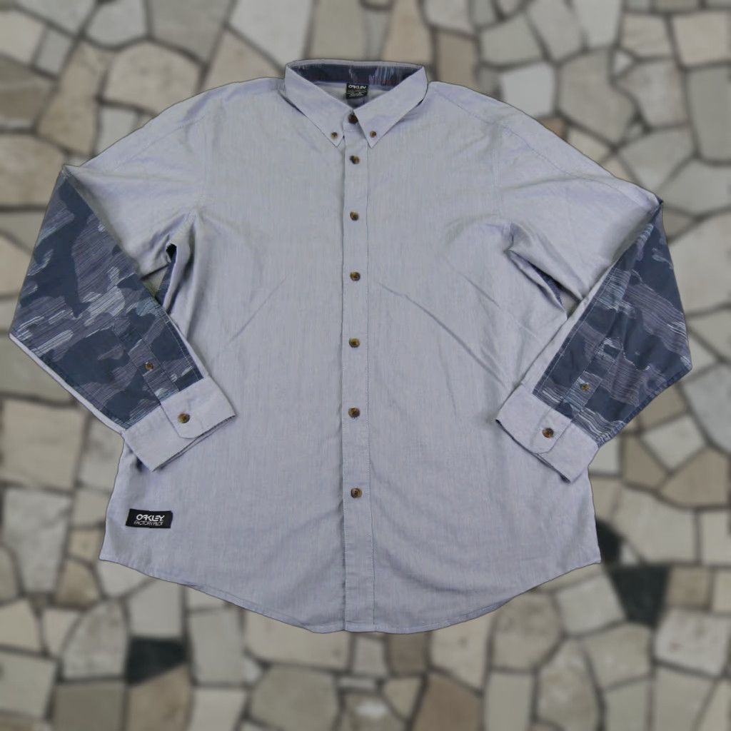 Oakley Oakley Shirt Men Large Gray Blue Camo Factory Pilot Button Up Racing Long Sleeve Size US L / EU 52-54 / 3 - 1 Thumbnail