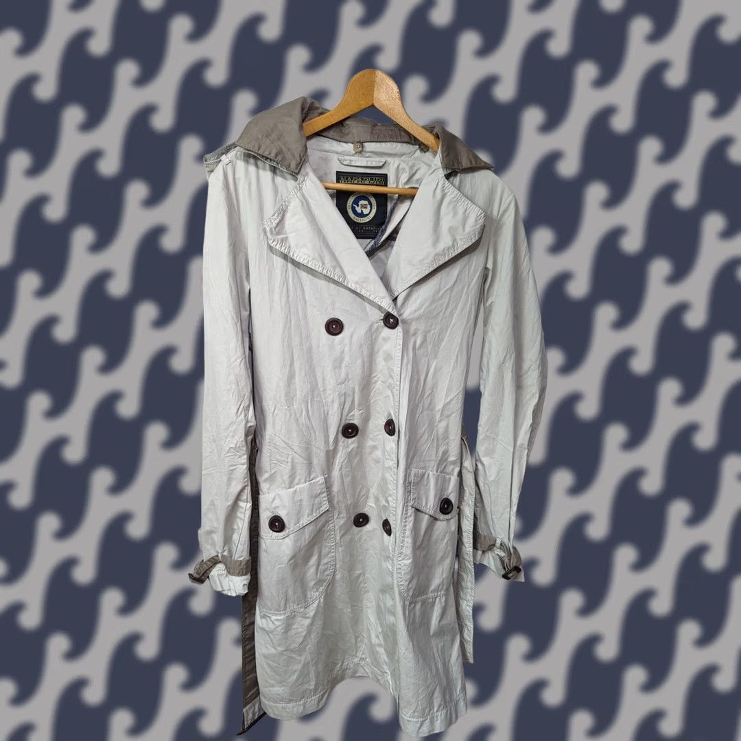 Napapijri Napapijri Womens Parka Jacket Size L Gray Belted Pockets Cotton Canvas Long Sleeve Casual Coat Jacket Mens Womens Bestseller Size L / US 10 / IT 46 - 1 Thumbnail