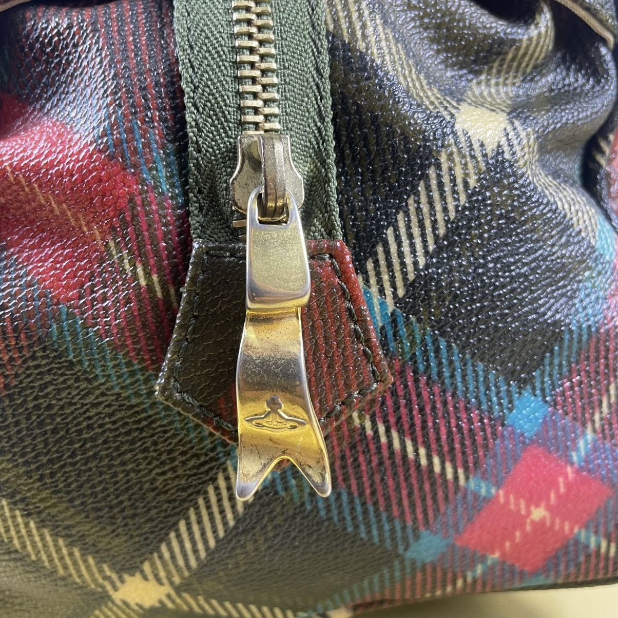 Vivienne Westwood VIVIENNE WESTWOOD TARTAN LEATHER VINYL BOWLER BAG Size ONE SIZE - 4 Thumbnail