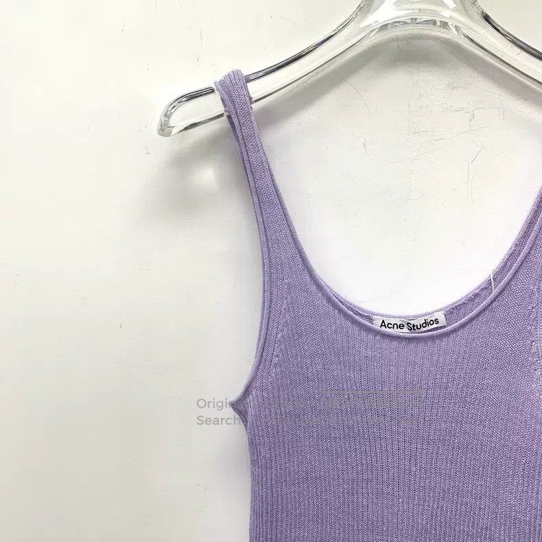 Acne Studios Acne Studios Purple linen round neck sleeveless knit vest Size S / US 4 / IT 40 - 3 Thumbnail
