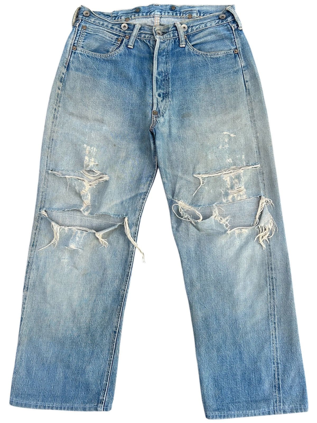 Kapital Thrashed Vintage JOE McCOY Selvedge Buckle Back Denim Jeans Size US 32 / EU 48 - 1 Thumbnail
