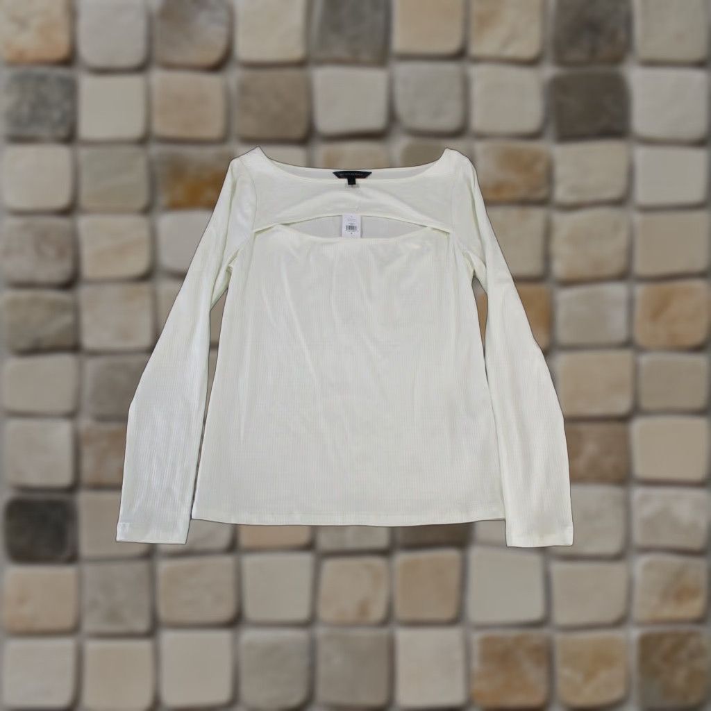 Banana Republic VINTAGE Banana Republic Sweater Womens Small Ivory Ribbed New Size S / US 4 / IT 40 - 1 Thumbnail
