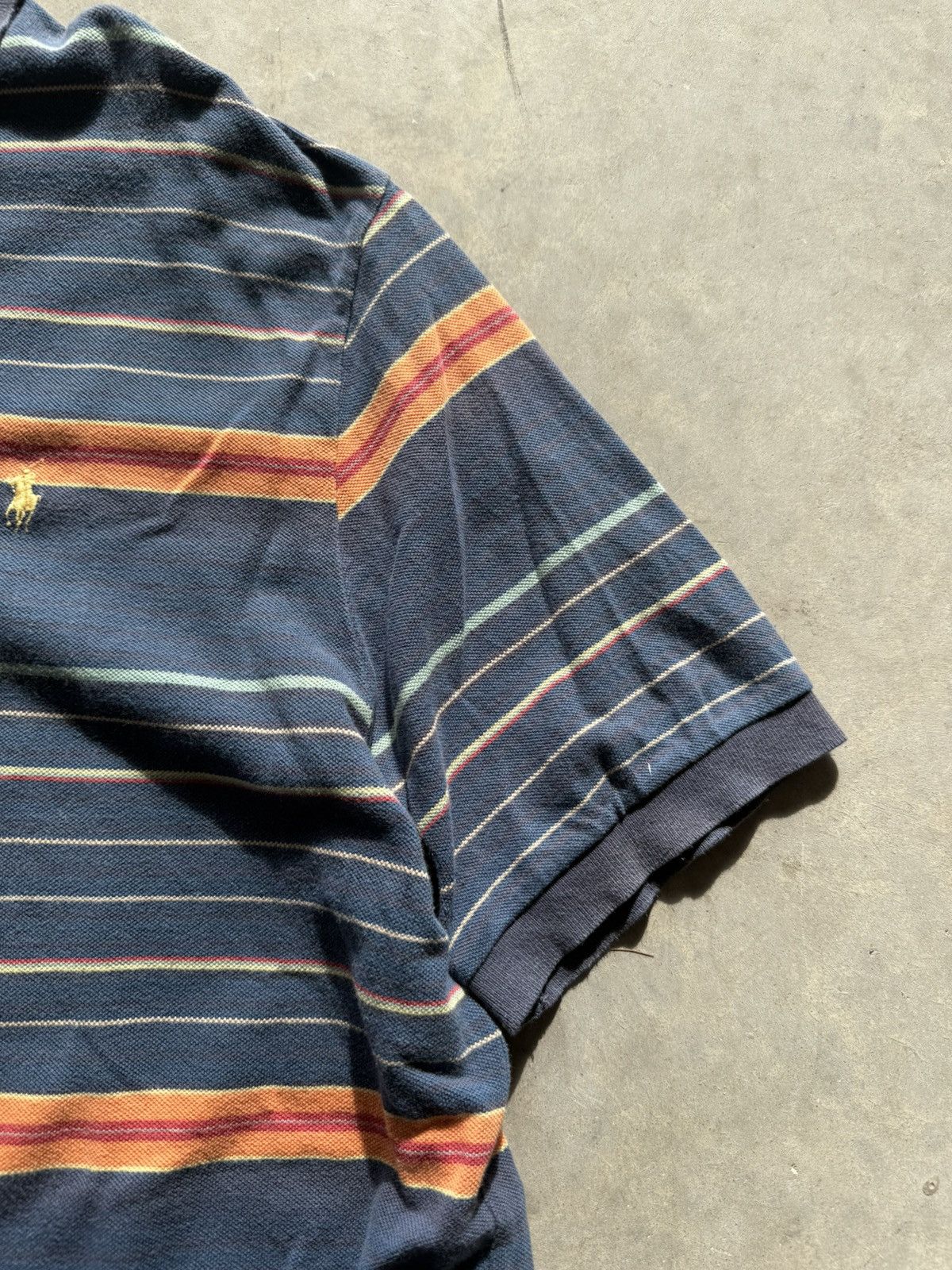 Polo Ralph Lauren Vintage Polo Ralph Lauren Blue Striped Pastelle Polo Size US XXL / EU 58 / 5 - 4 Thumbnail