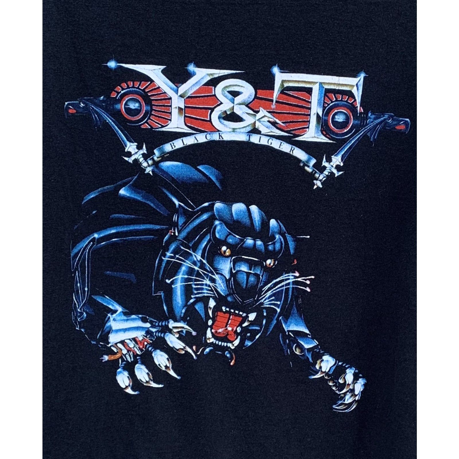 Vintage Y&T Black Tiger 2016 World Tour t shirt XL Men's Rock Band Concert Tee Short Sleeve Crew Neck Black Jersey Solid Graphic Print XS? Size US XL / EU 56 / 4 - 5 Thumbnail