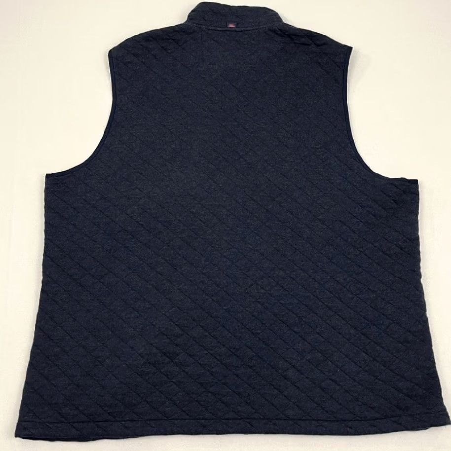 Faherty Faherty Vest Quilted Fleece Full Zip Blue 2XLT Mens - Preppy, Outdoor, Classic, All Seasons, Lightweight, Stand-Up Collar, Regular Fit, Big & Tall Size US XXL / EU 58 / 5 - 3 Thumbnail