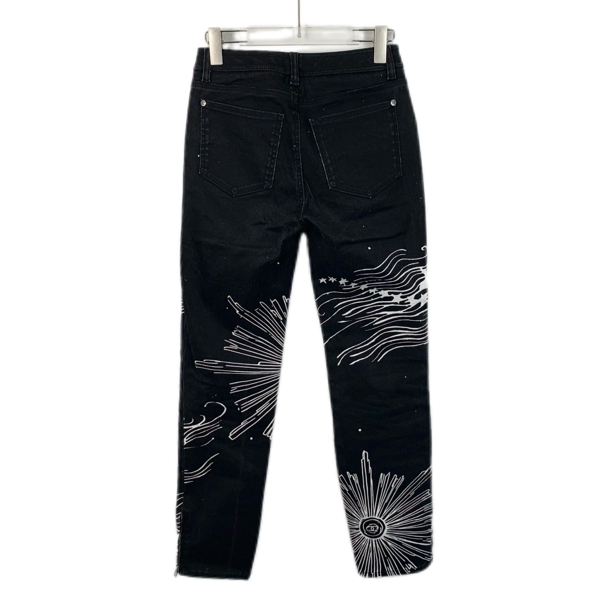 Chanel Chanel Black Graffiti Print Cotton Denim Pants Size 36 Made Size 36" / US 14 / IT 50 - 9 Thumbnail