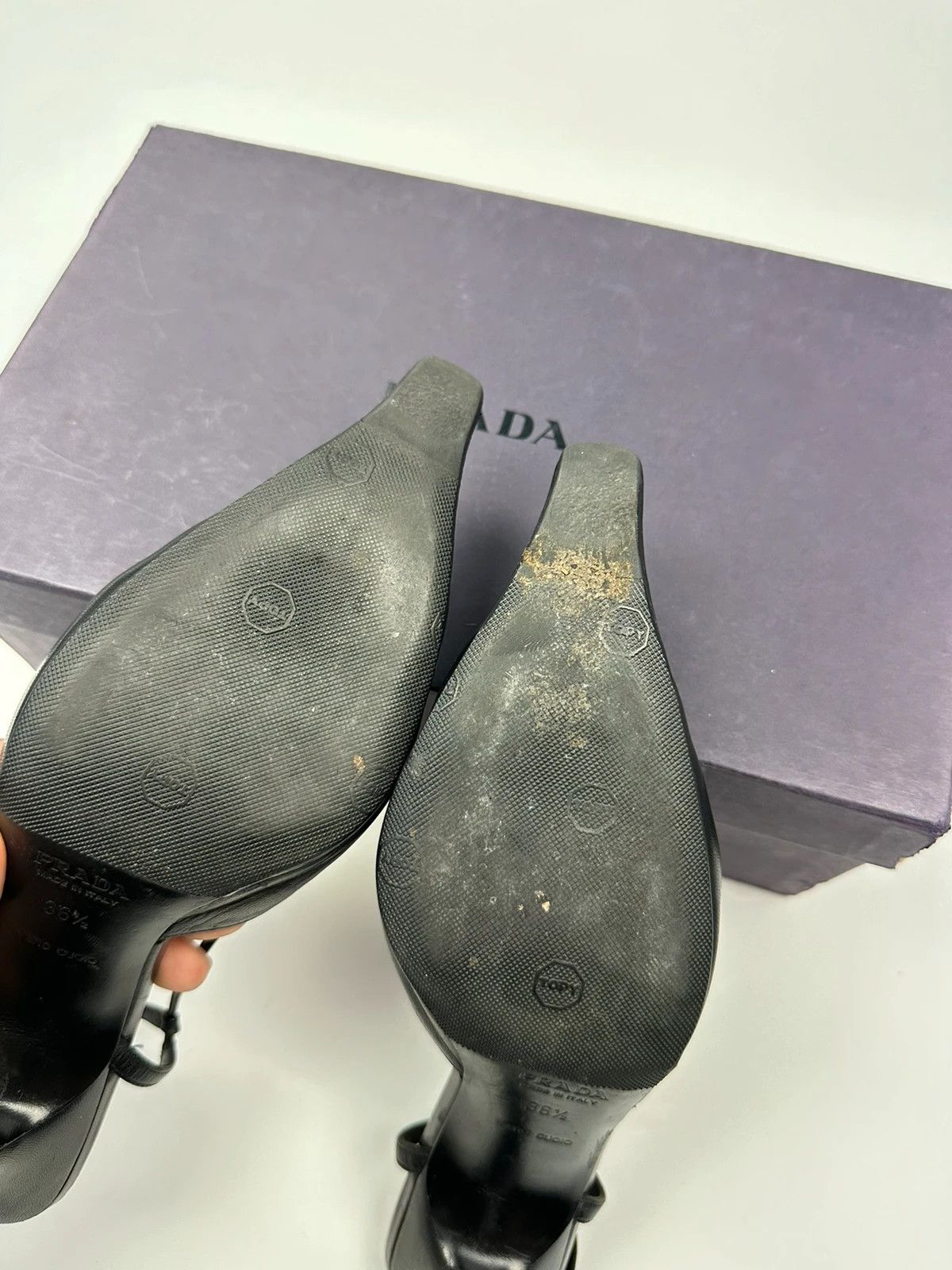 Prada Prada Milano Black Leather SlingBack Mules Pumps Heels Size US 6 / IT 36 - 11 Thumbnail