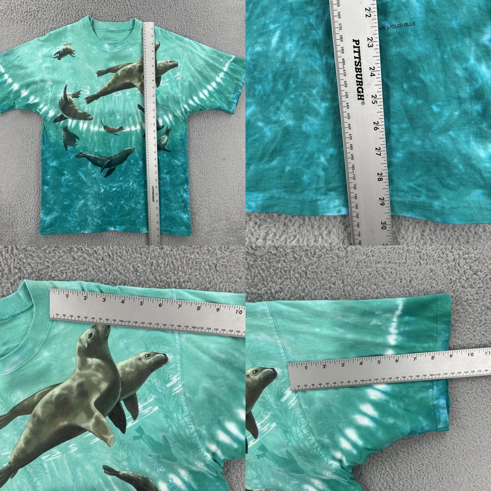 Liquid Blue VINTAGE Liquid Blue 1996 Tie Dye Shirt Mens Large Crew Neck Short Sleeve Navy Blue 90s Mens Size US L / EU 52-54 / 3 - 9 Thumbnail