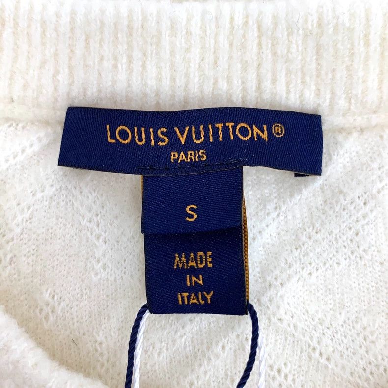Louis Vuitton Louis Vuitton 24 cream-embossed logo full-print wool crewn Size S / US 4 / IT 40 - 5 Thumbnail