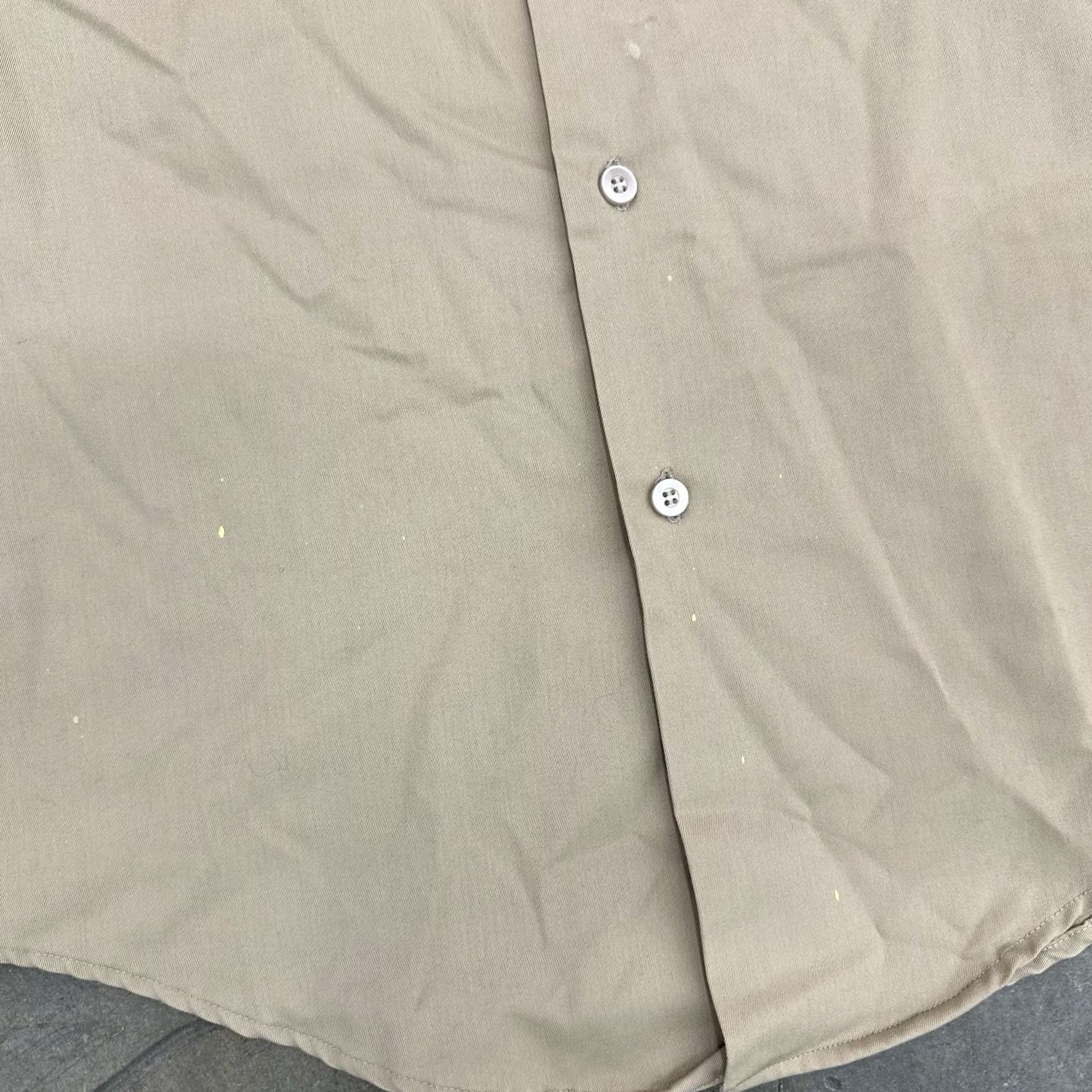 Sears VINTAGE Sears Perma Prest Short Sleeve Button Front Shirt L Beige Rockabilly 60s Mens Large Size US L / EU 52-54 / 3 - 3 Thumbnail