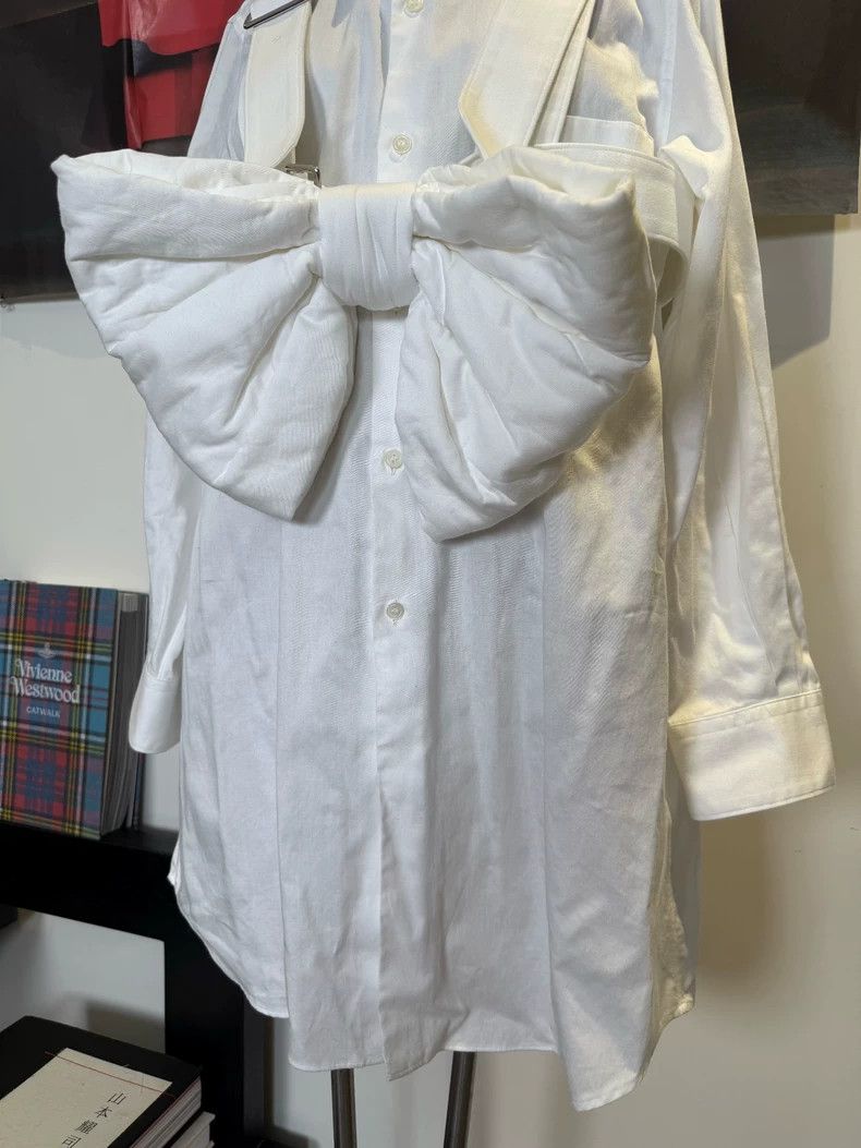 Comme Des Garcons Long Shirt with White Bow Tie