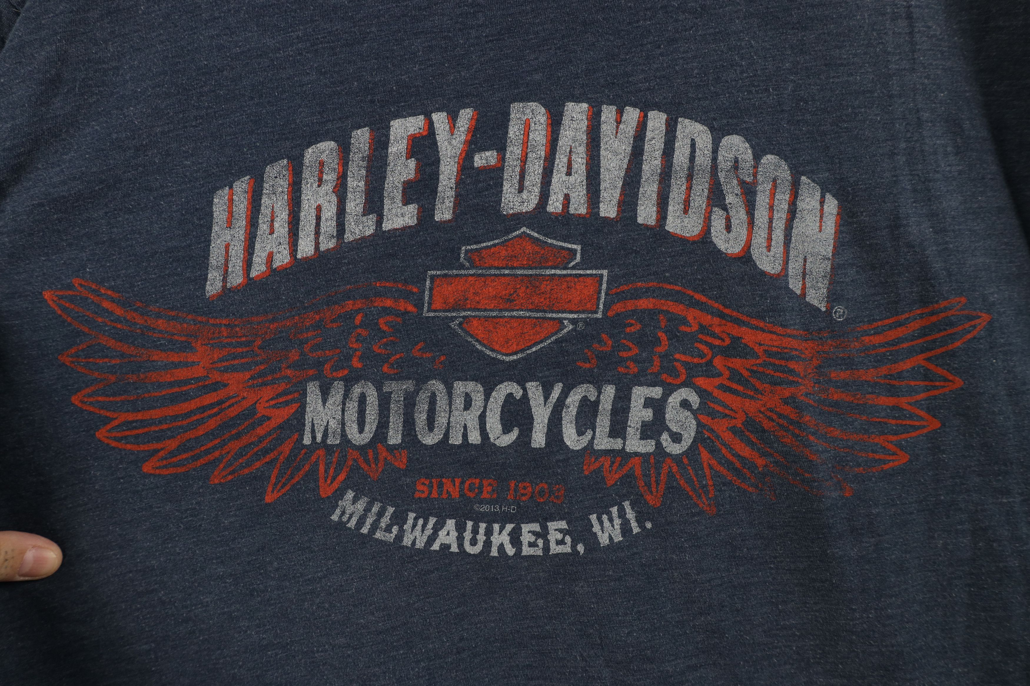 Harley Davidson Vintage Y2K Harley Davidson Jersey Knit Short Sleeve T-Shirt Size US XL / EU 56 / 4 - 4 Thumbnail