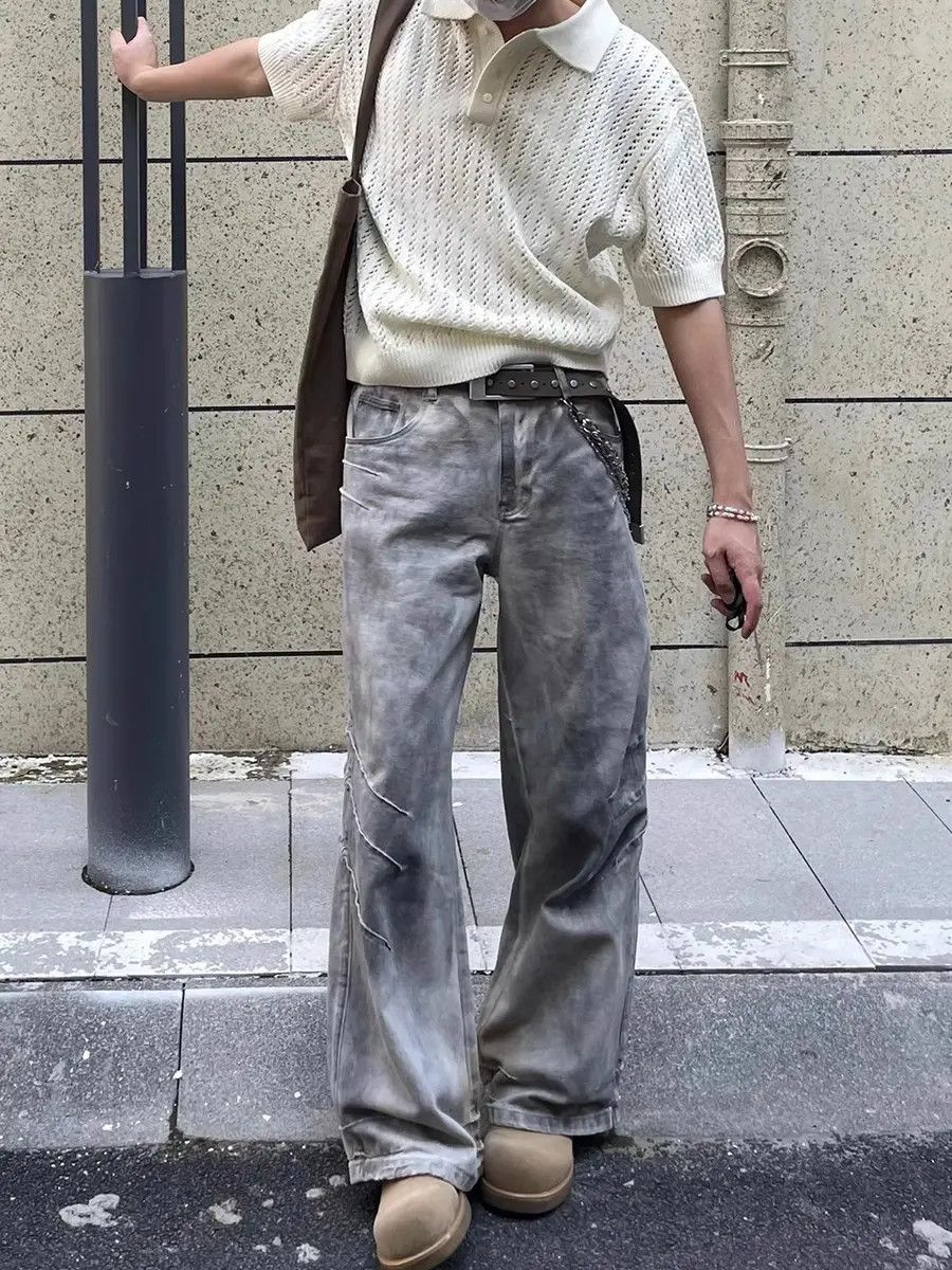 Japanese Brand × Jean Loose and straight leg dirty dyed jeans Size US 32 / EU 48 - 1 Thumbnail