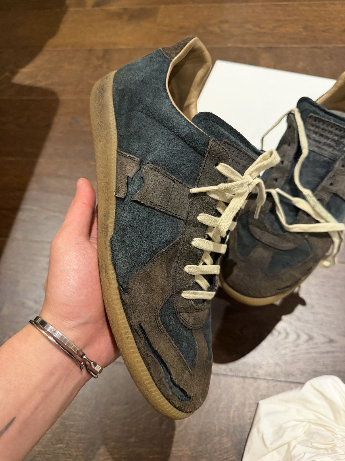 Maison Margiela Pre-distressed Maison Margiela Suede Replica GAT Black Gum Size US 11 / EU 44 - 3 Thumbnail
