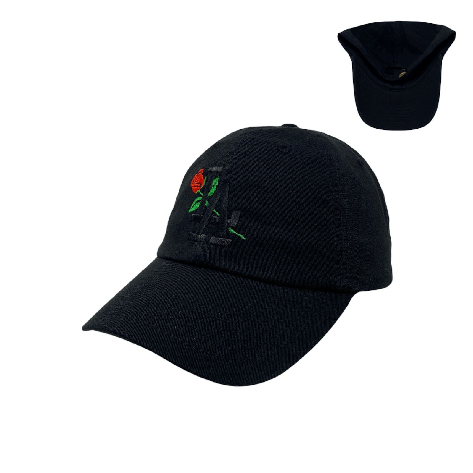 Other Los Angeles LA Rose Flower Black Dad Hat Size ONE SIZE - 1 Thumbnail