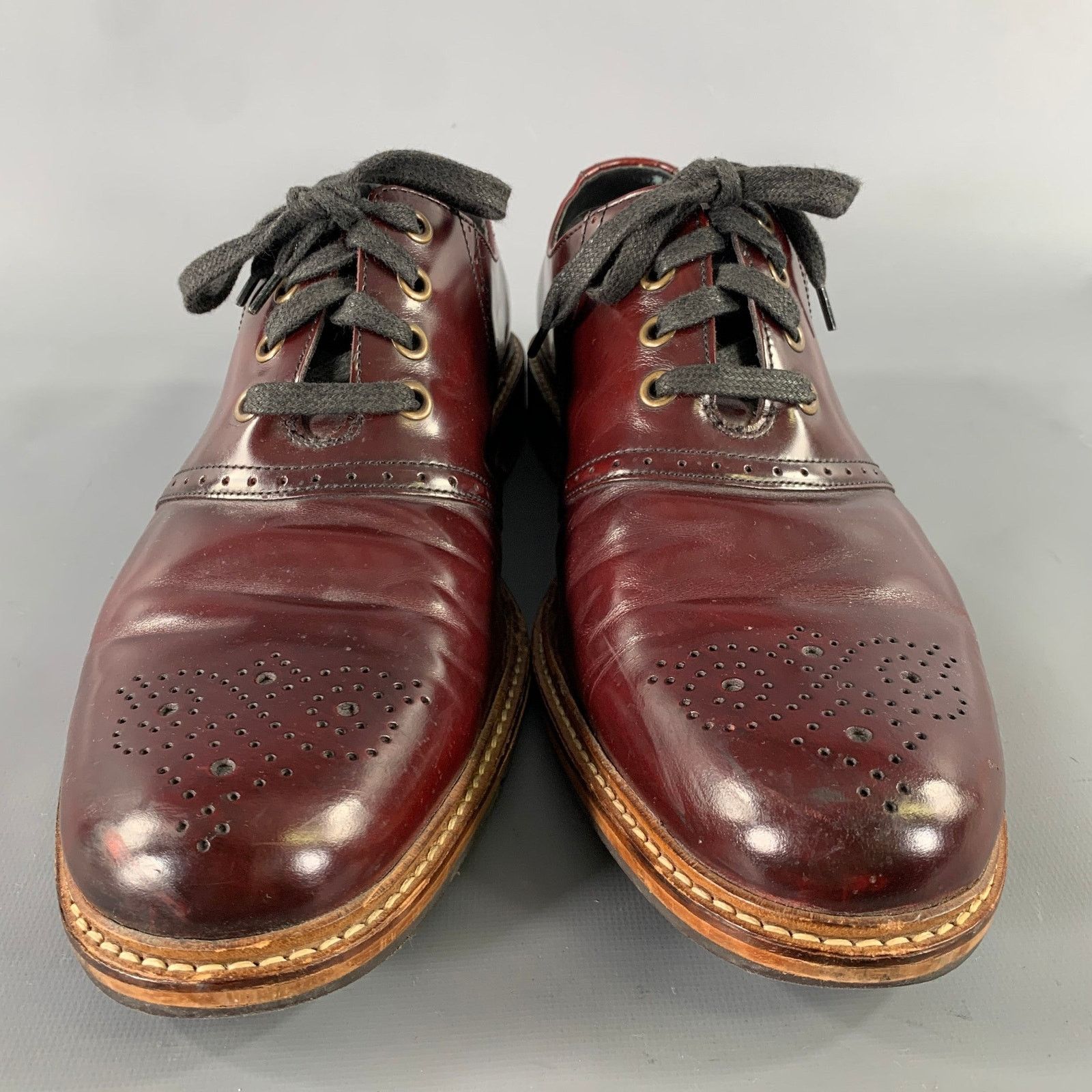 Cole Haan COLE HAAN Size 12 Burgundy Wingtip Leather Oxford Shoes Size US 12 / EU 45 - 4 Thumbnail