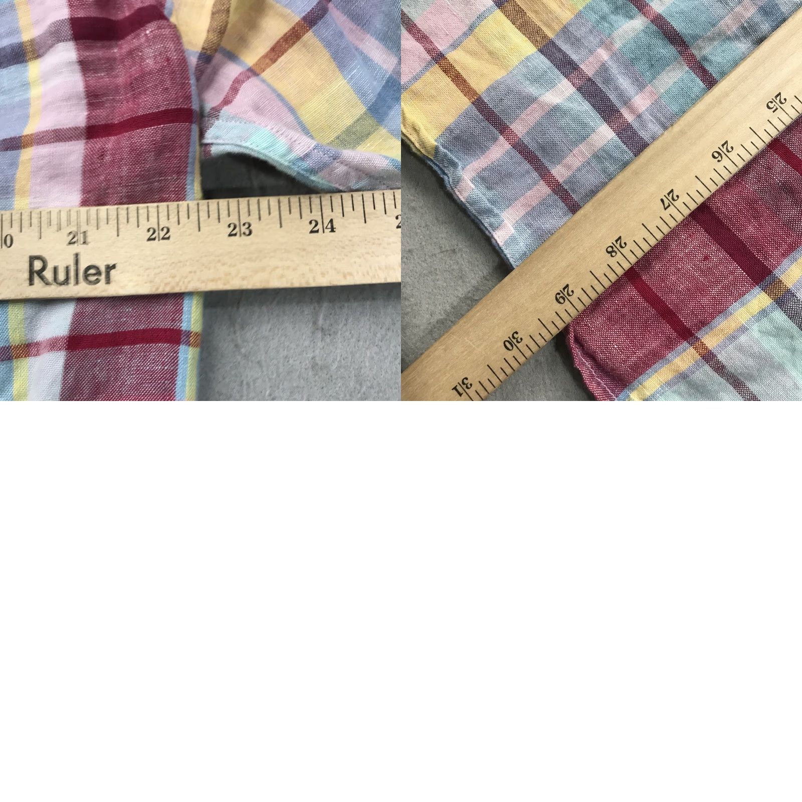 J.Crew J.CREW Shirt Mens Large Slim Colorful Plaid Irish Linen Button-Up Casual Size US L / EU 52-54 / 3 - 8 Thumbnail