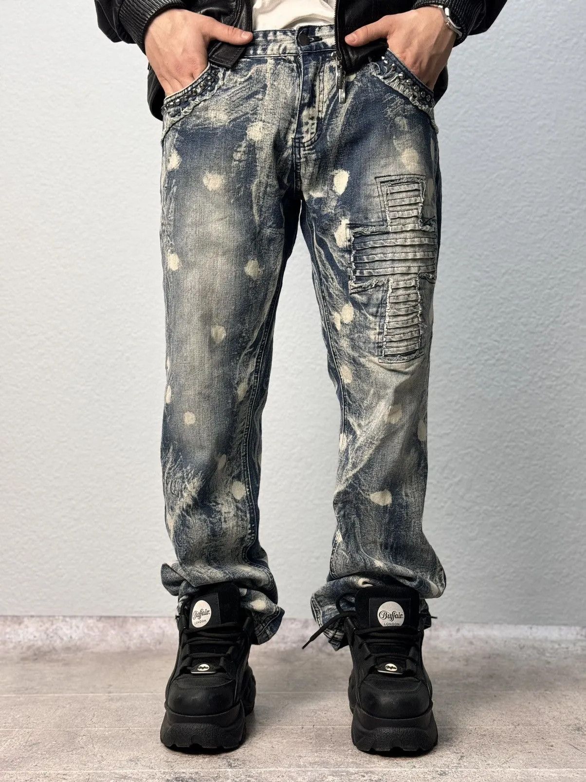 Designer × Leather VINTAGE CASUAL BALENCIAGA STYLE LEATHER PANTS MOTO RACING Size US 32 / EU 48 - 8 Thumbnail