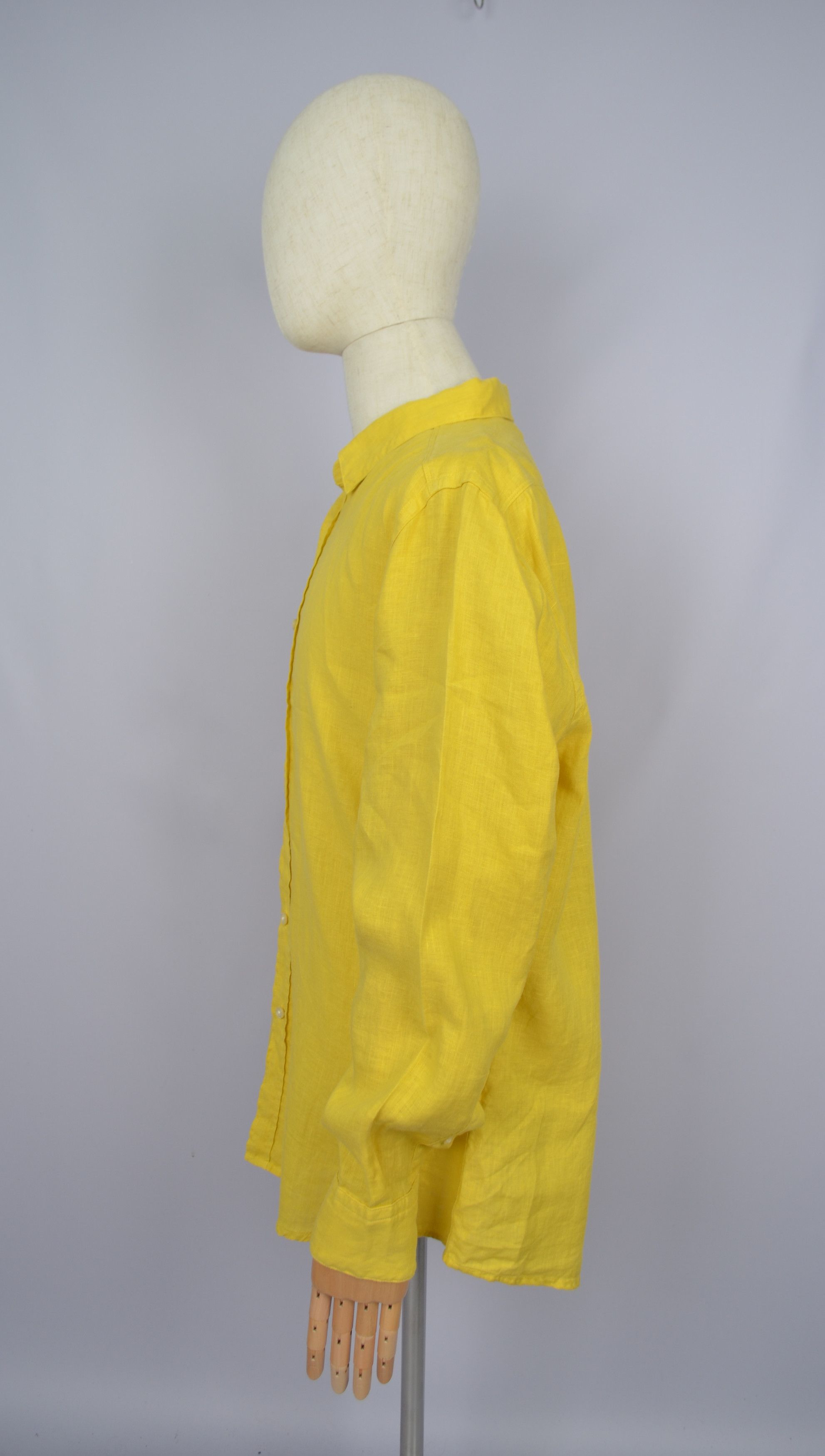Hugo Boss Hugo Boss Yellow 100% Linen Regular Fit Relegant Shirt Sz XL Size US XL / EU 56 / 4 - 4 Thumbnail