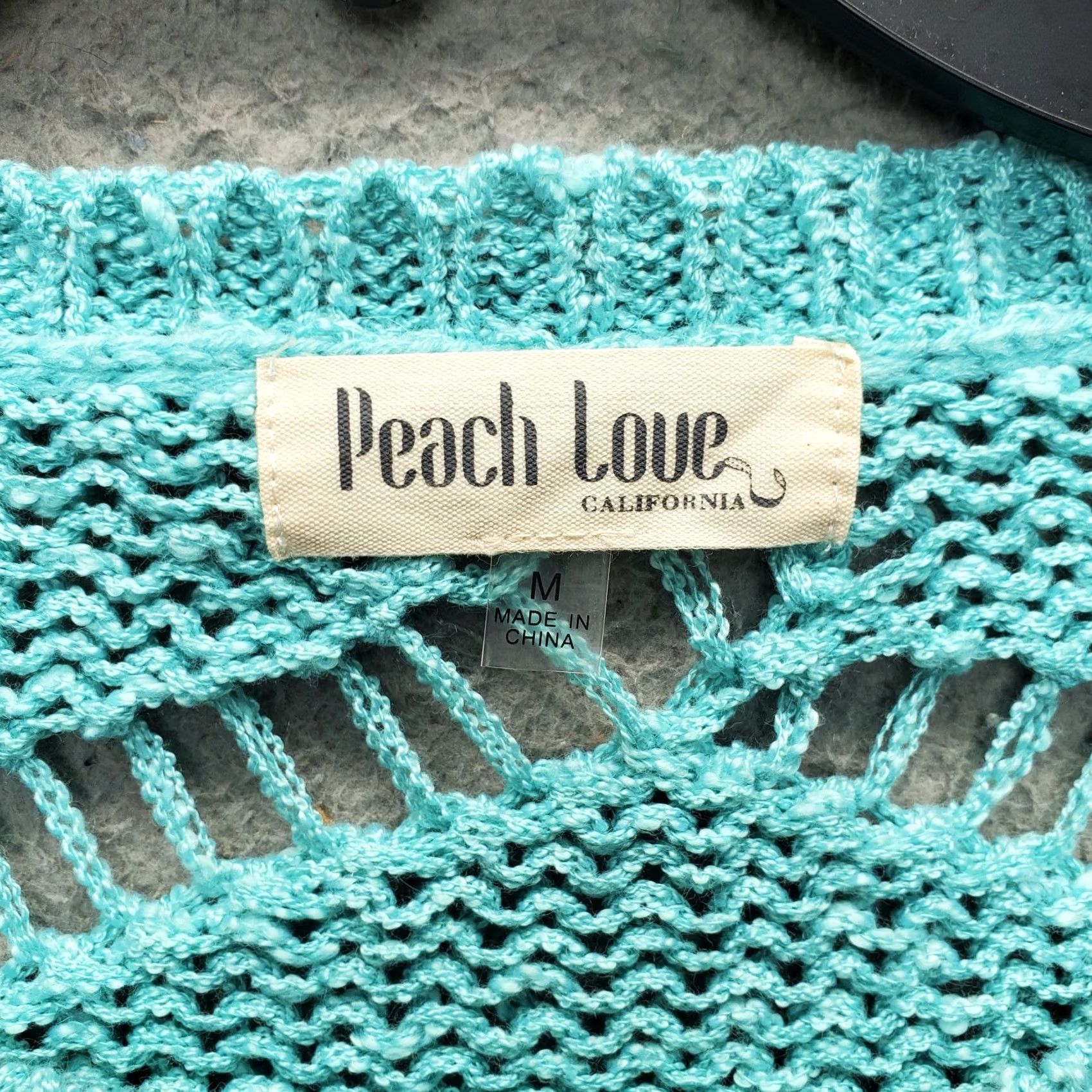 Vintage Peach Love California Womens Cropped Sweater Size M Green Open Knit Long Sleeve Pullover Cardigan Style Casual Comfort Knit Open-Knit Size M / US 6-8 / IT 42-44 - 5 Thumbnail