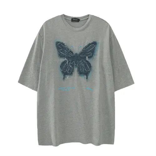 Japanese Brand Vintage washed butterfly embroidery casual cotton tee Size US L / EU 52-54 / 3 - 6 Thumbnail