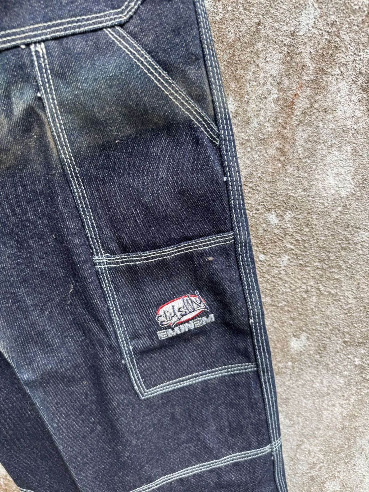 Eminem × Rap Tees VERY RARE🔥Vintage 90s EMINEM HIPHOP BAGGY FLARE Jean BOSS02 Size US 32 / EU 48 - 9 Thumbnail