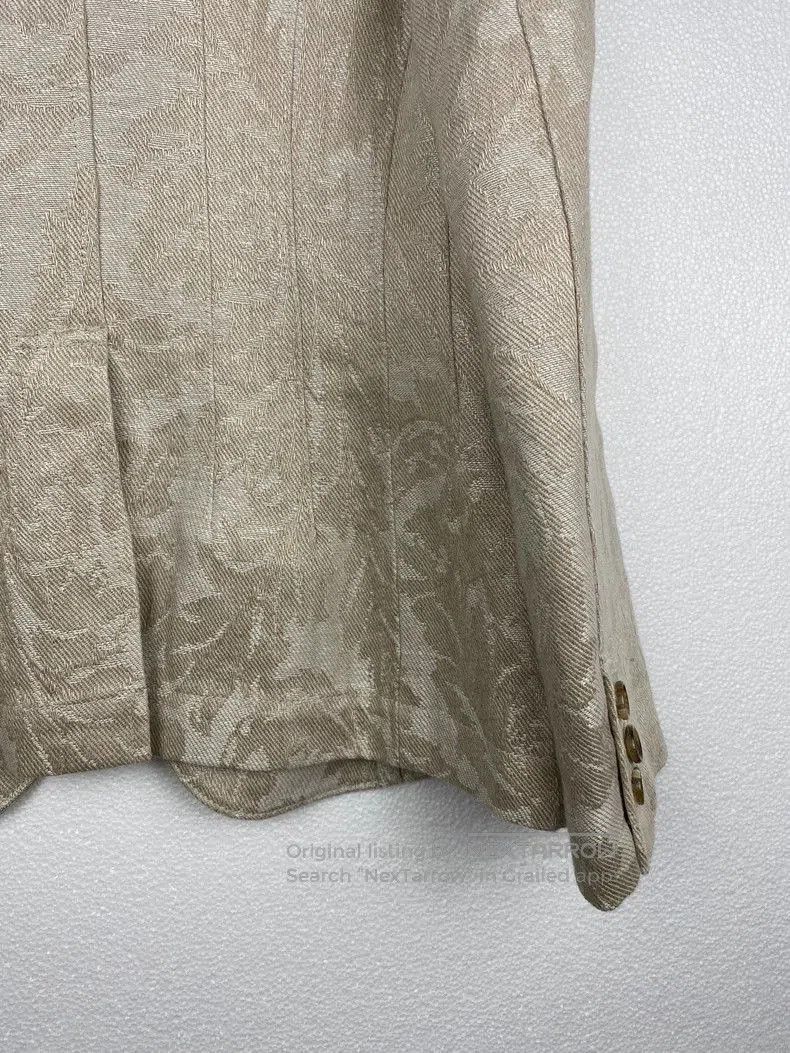 Junya Watanabe Junya Watanabe Cream Jacquard Linen Blazer. Size US XS / EU 42 / 0 - 8 Thumbnail