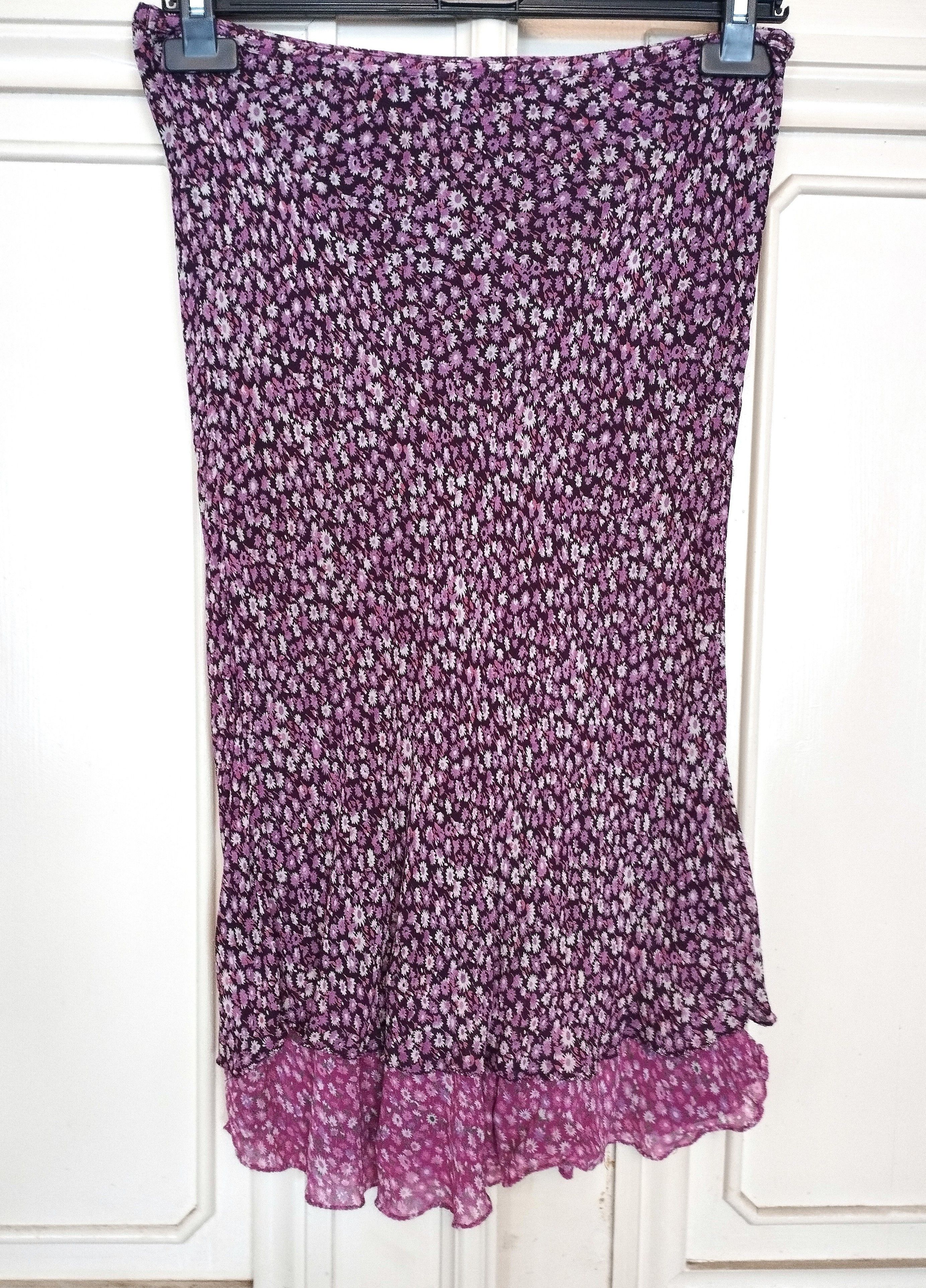 Designer Rene Derhy Jupe Crepe Liberty Superpositions Preppy T S Size 26" / US 2 / IT 38 - 1 Thumbnail