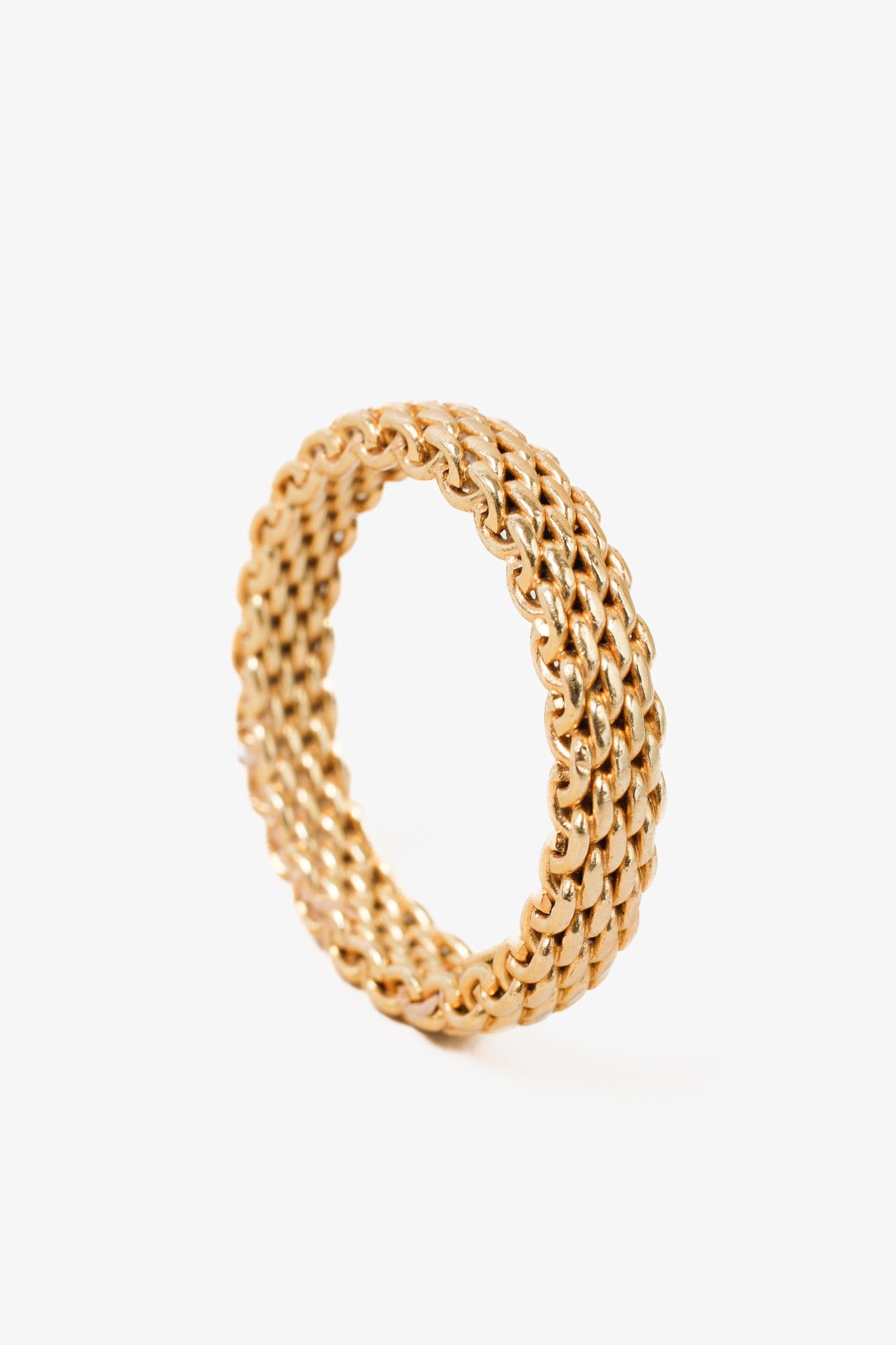 Tiffany & Co. Tiffany Somerset Mesh Ring 18K Yellow Gold Au 750 Size ONE SIZE - 1 Thumbnail