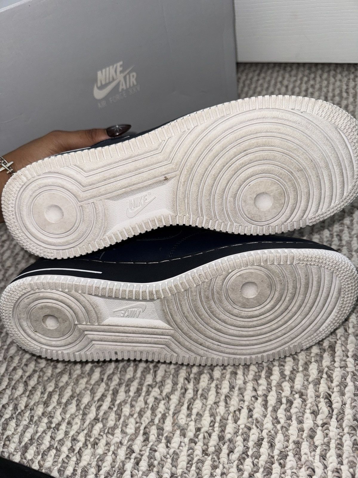 Nike Nike Air Force 1 ’07 “White / Navy” – Classic Leather Low Size US 8.5 / EU 41-42 - 6 Thumbnail