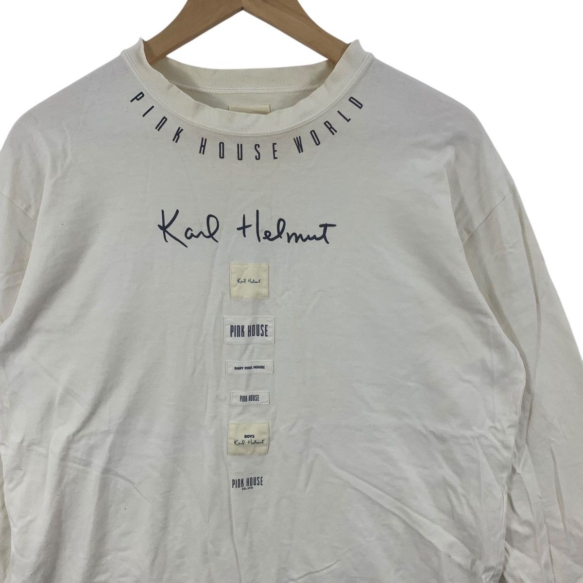 Karl Helmut Vintage 90s KARL HELMUT JAPAN Pink House Collection Tee Size M / US 6-8 / IT 42-44 - 5 Thumbnail
