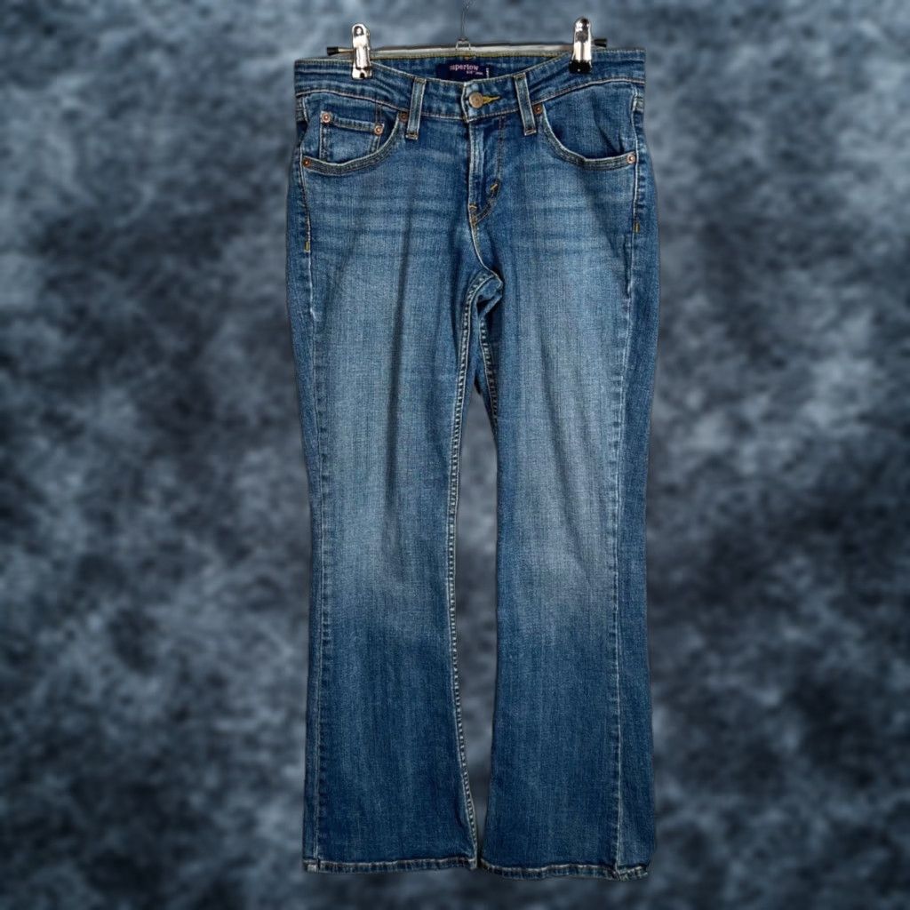 Levi's Levis 518 Superlow Bootcut Jeans Womens Size 28 in Waist Blue Denim Cotton Blend Size 28" / US 6 / IT 42 - 1 Thumbnail