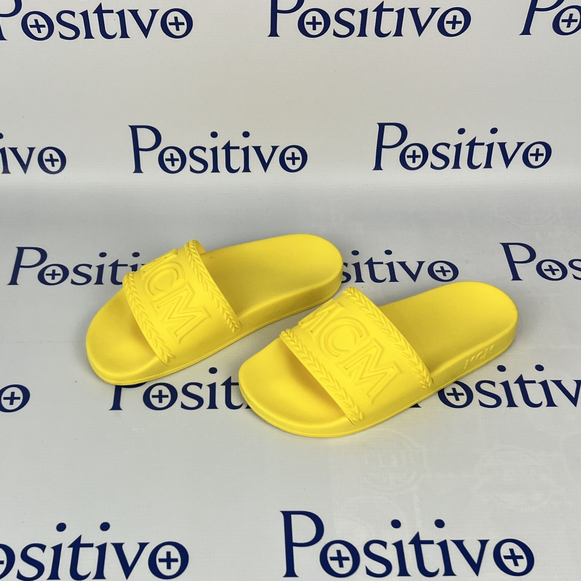 MCM MCM Yellow Big Logo Rubber Slides US 10 EU 40 Size US 10 / IT 40 - 2 Thumbnail