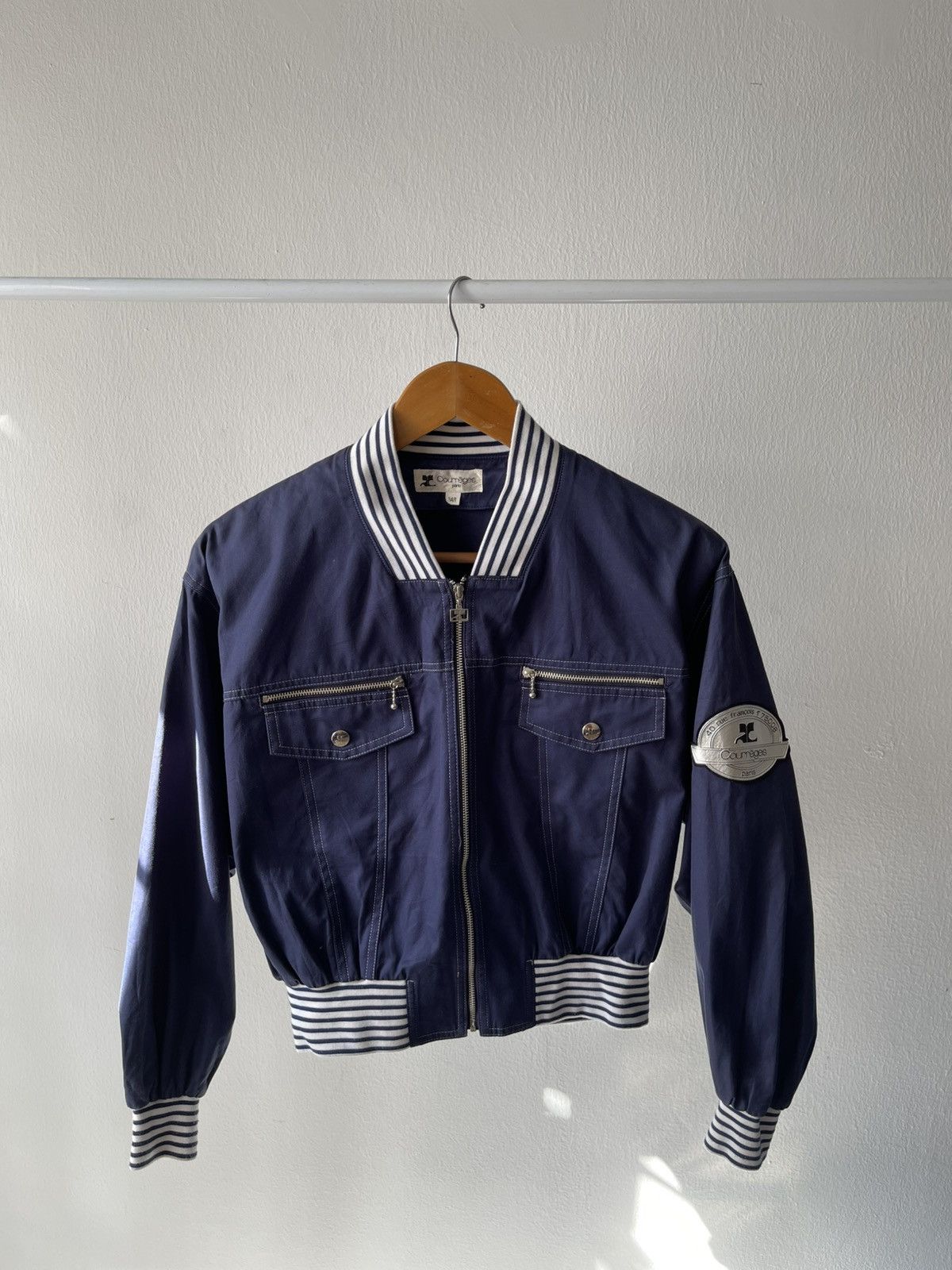 Courreges × Designer Courreges Paris Crop Bomber Jacket Size US S / EU 44-46 / 1 - 3 Thumbnail