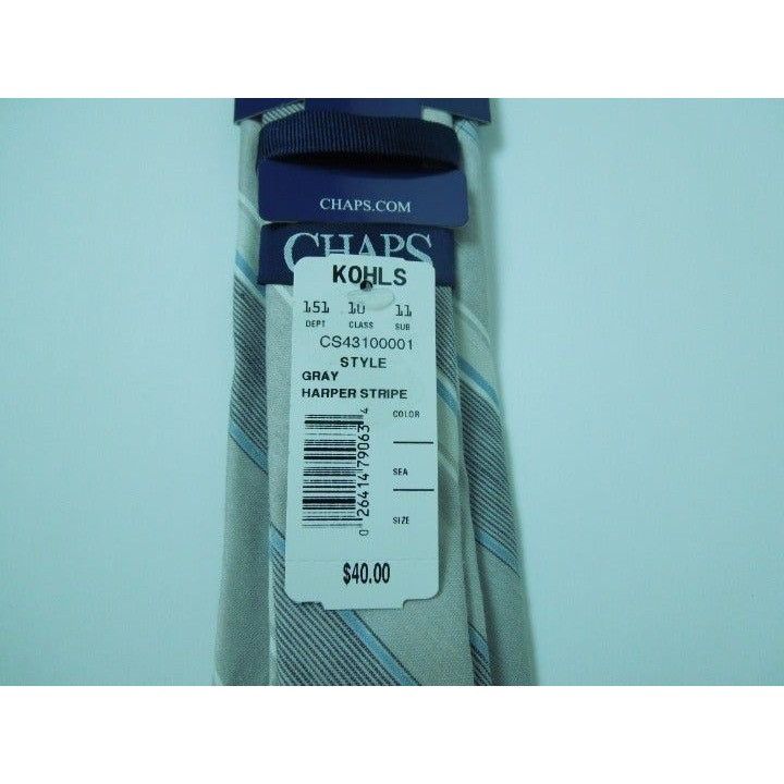 Chaps Chaps Harper Stripe Gray Neck Tie- NWT Size ONE SIZE - 4 Thumbnail