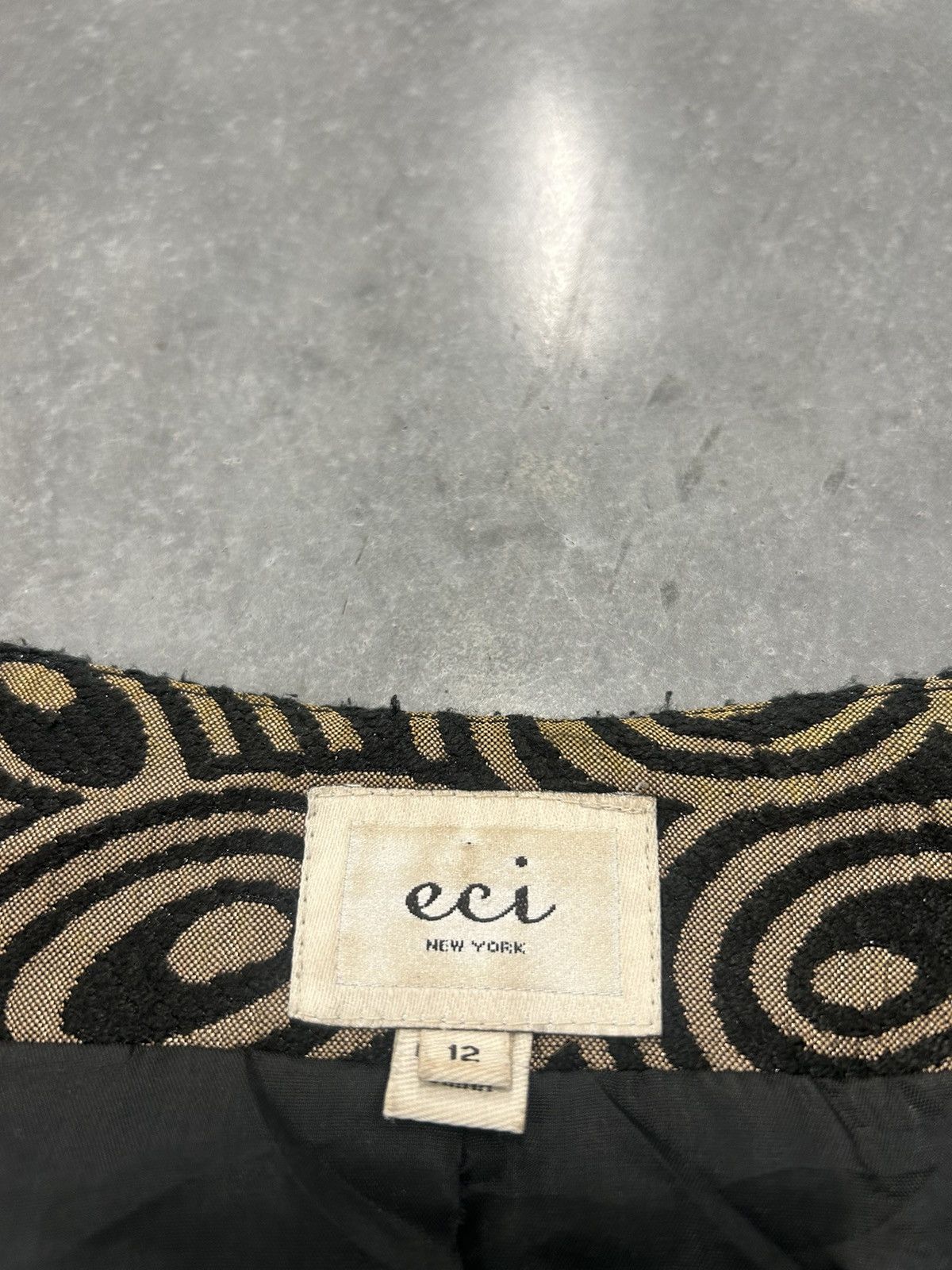 Vintage Brown and black swirl print blazer with black collar Size XL / US 12-14 / IT 48-50 - 3 Thumbnail