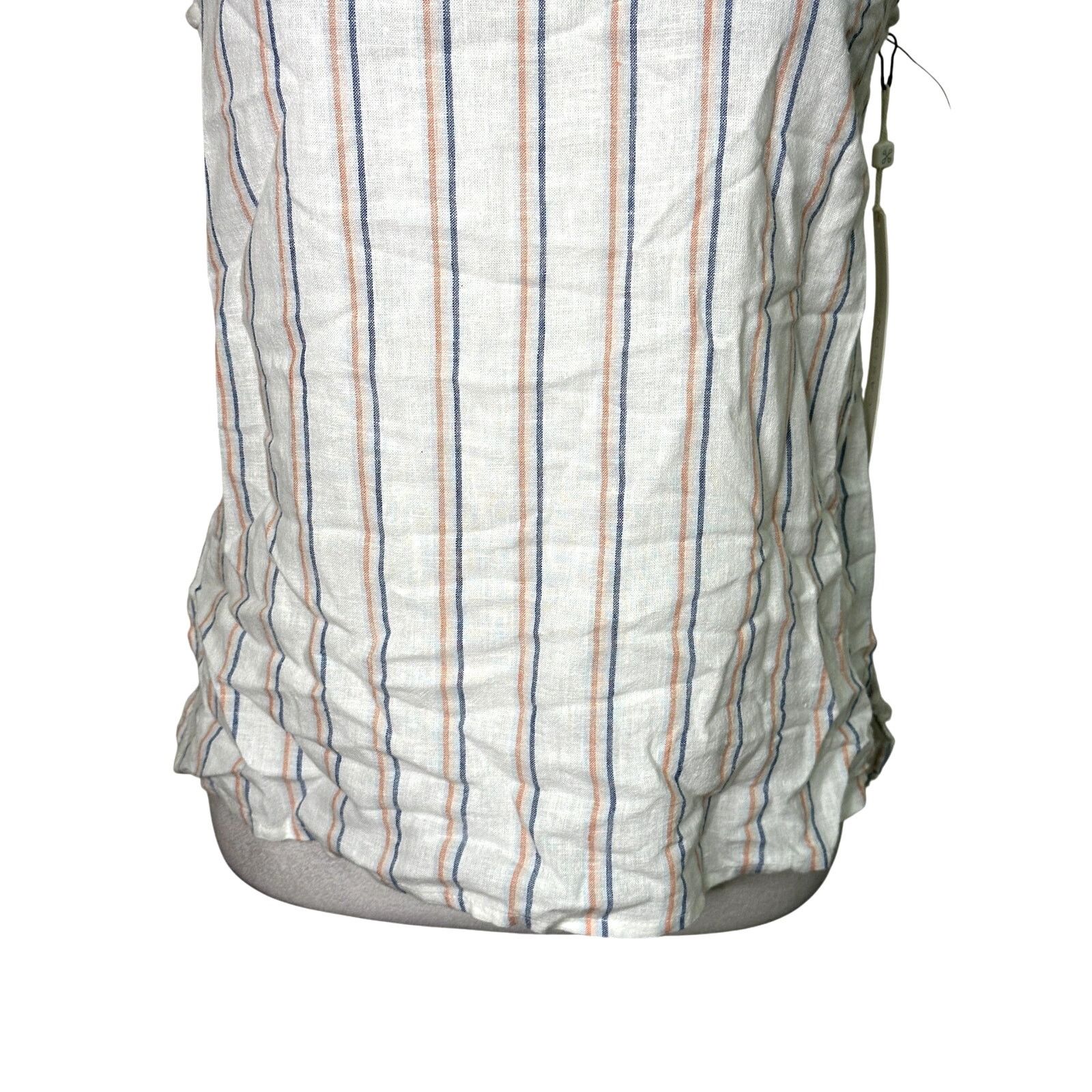 Other Caslon Blouse Sleeveless Button Striped White/Multi XS NWT Size XS / US 0-2 / IT 36-38 - 3 Thumbnail