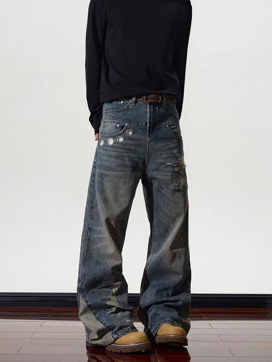 Japanese Brand × Jean High Street Deconstructed Straight Leg Micro Flare Jeans Size US 34 / EU 50 - 5 Thumbnail