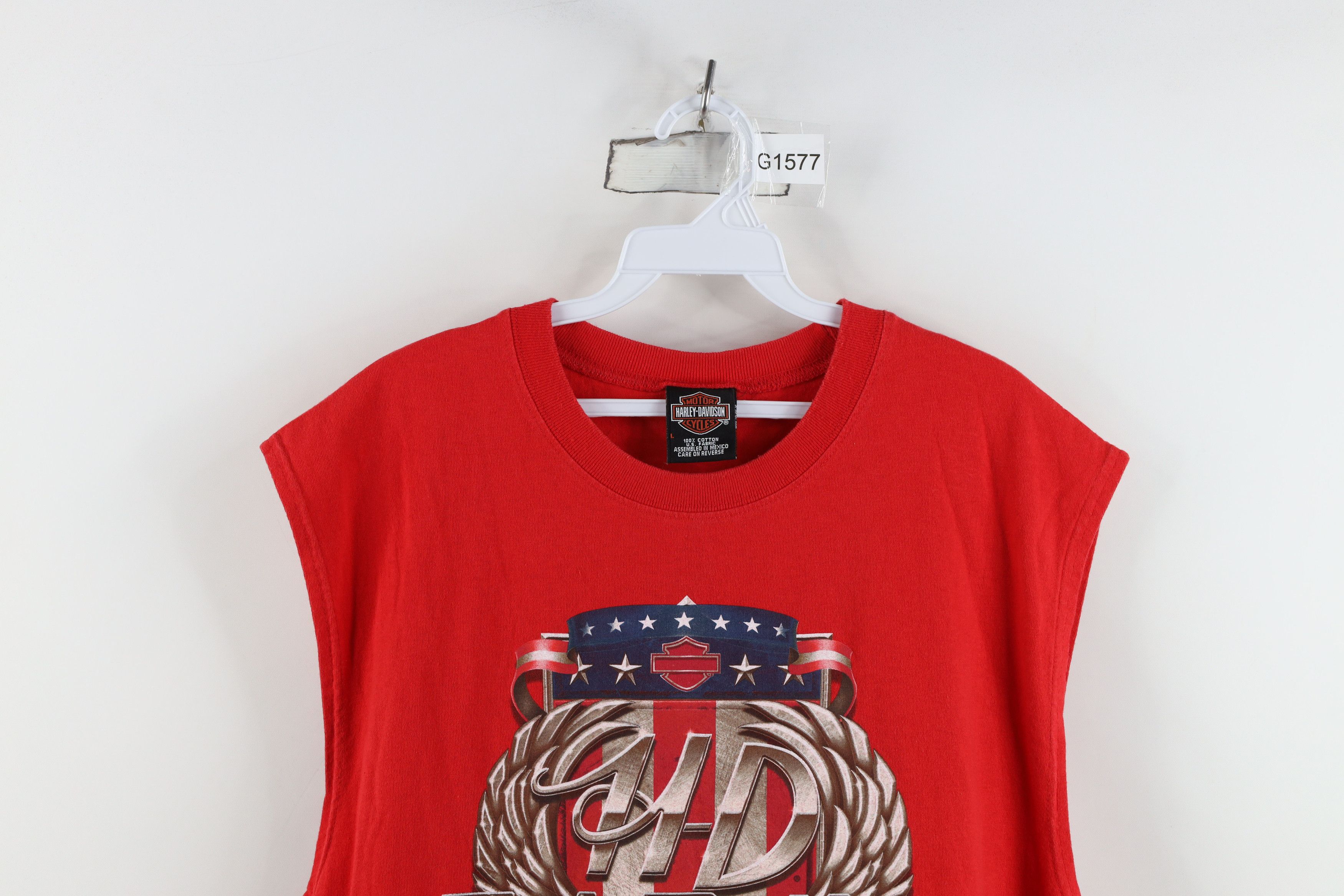 Harley Davidson Vintage Y2K 2004 Harley Davidson Spell Muscle T-Shirt Red Size US L / EU 52-54 / 3 - 2 Thumbnail