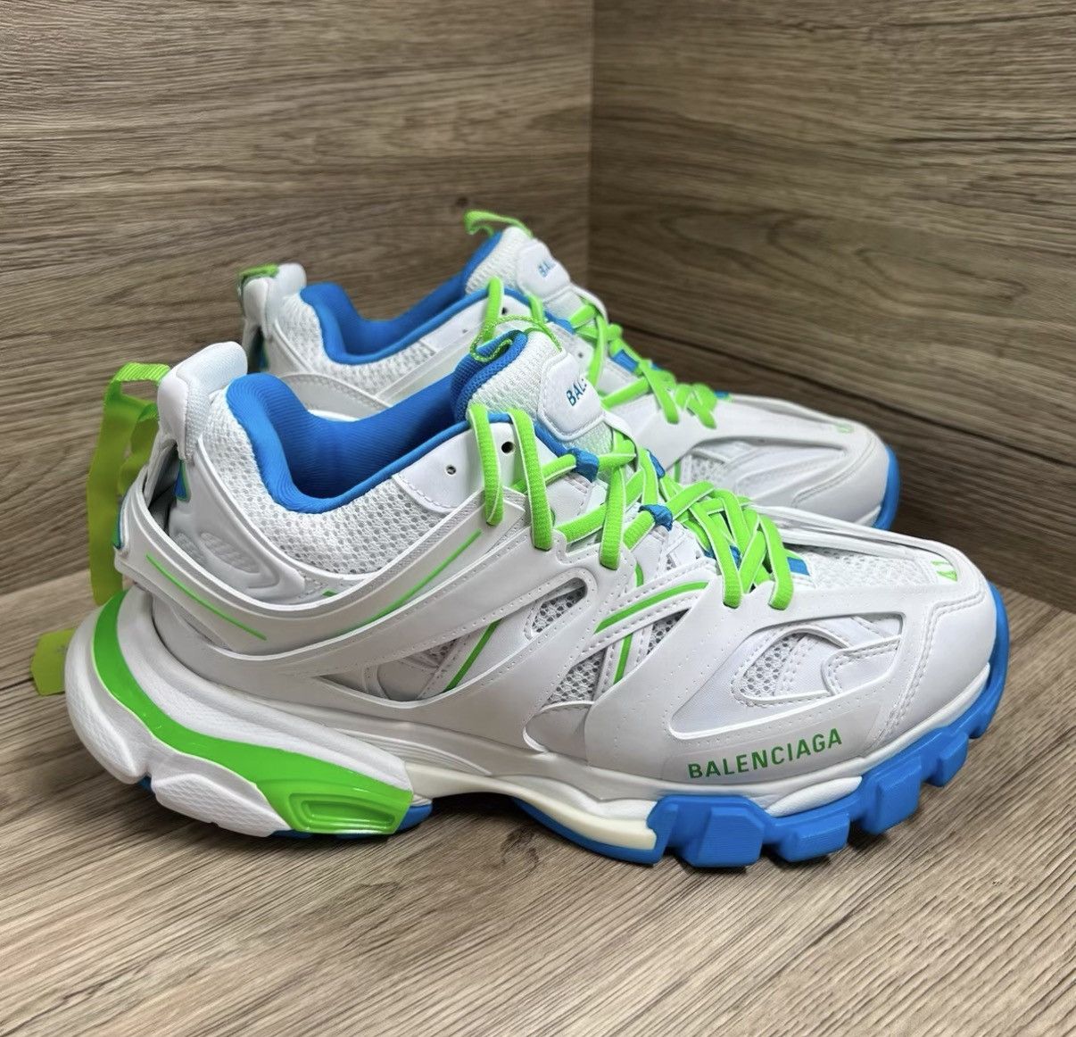Balenciaga Balenciaga Track White Green Blue Dad Sneakers J41 Size US 8 / EU 41 - 4 Thumbnail