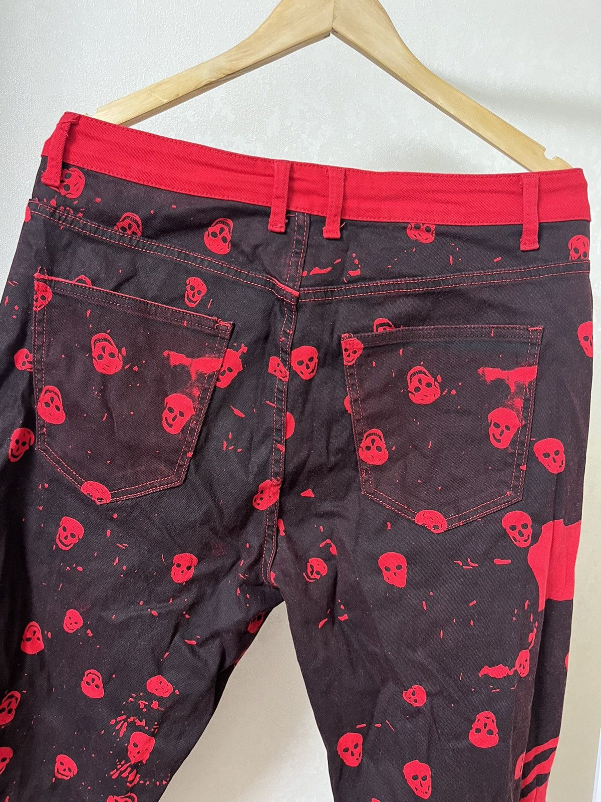 Band Tees × Vintage Avant Garde Crazy Design Skulls Rock y2k Jeans Size US 36 / EU 52 - 8 Thumbnail