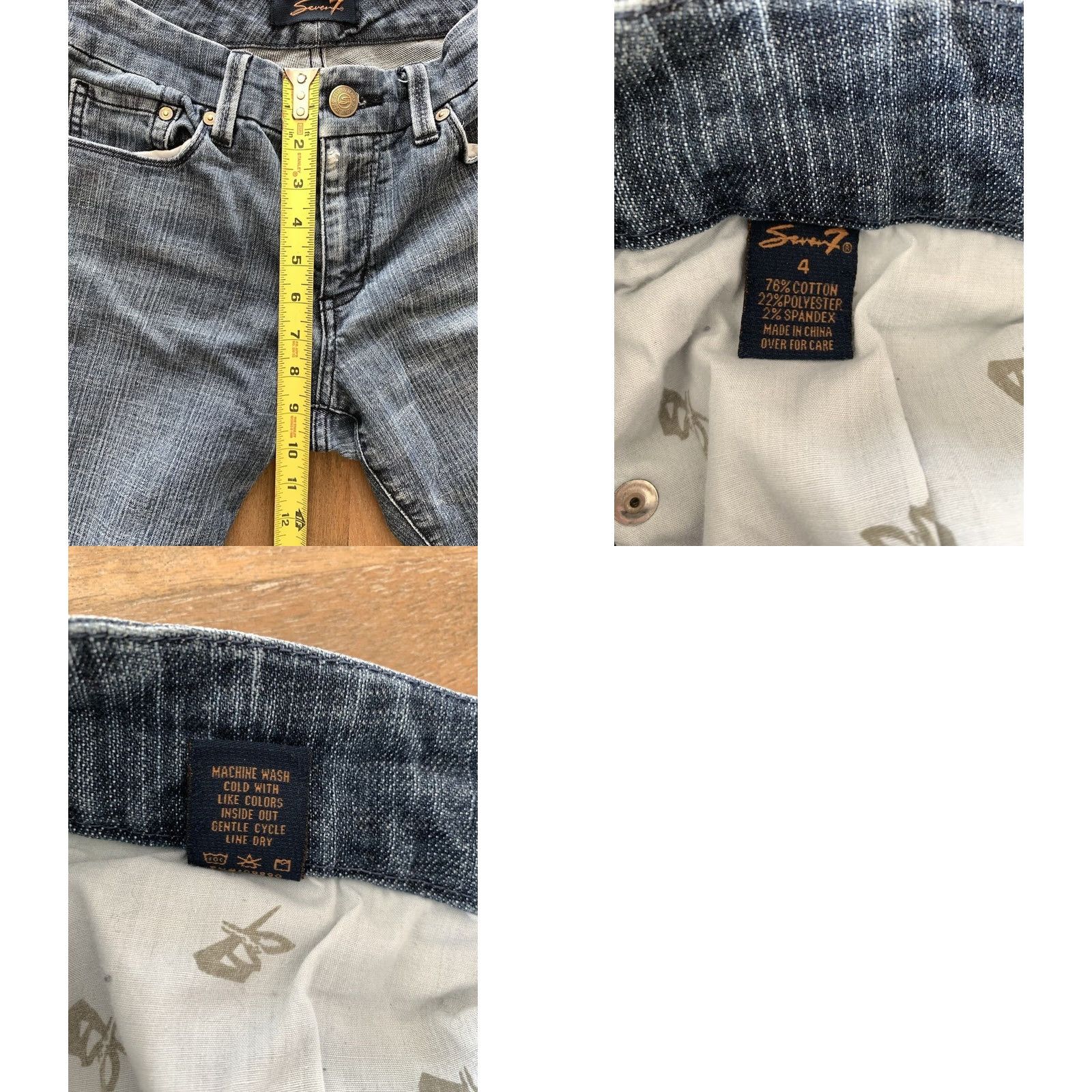 Vintage Seven 7 Jeans Womens 4 Bootcut Denim Pants 29x30 Relaxed Medium Blue Shirt Women Jeans 5-Pocket Style Size 27" / US 4 / IT 40 - 8 Thumbnail