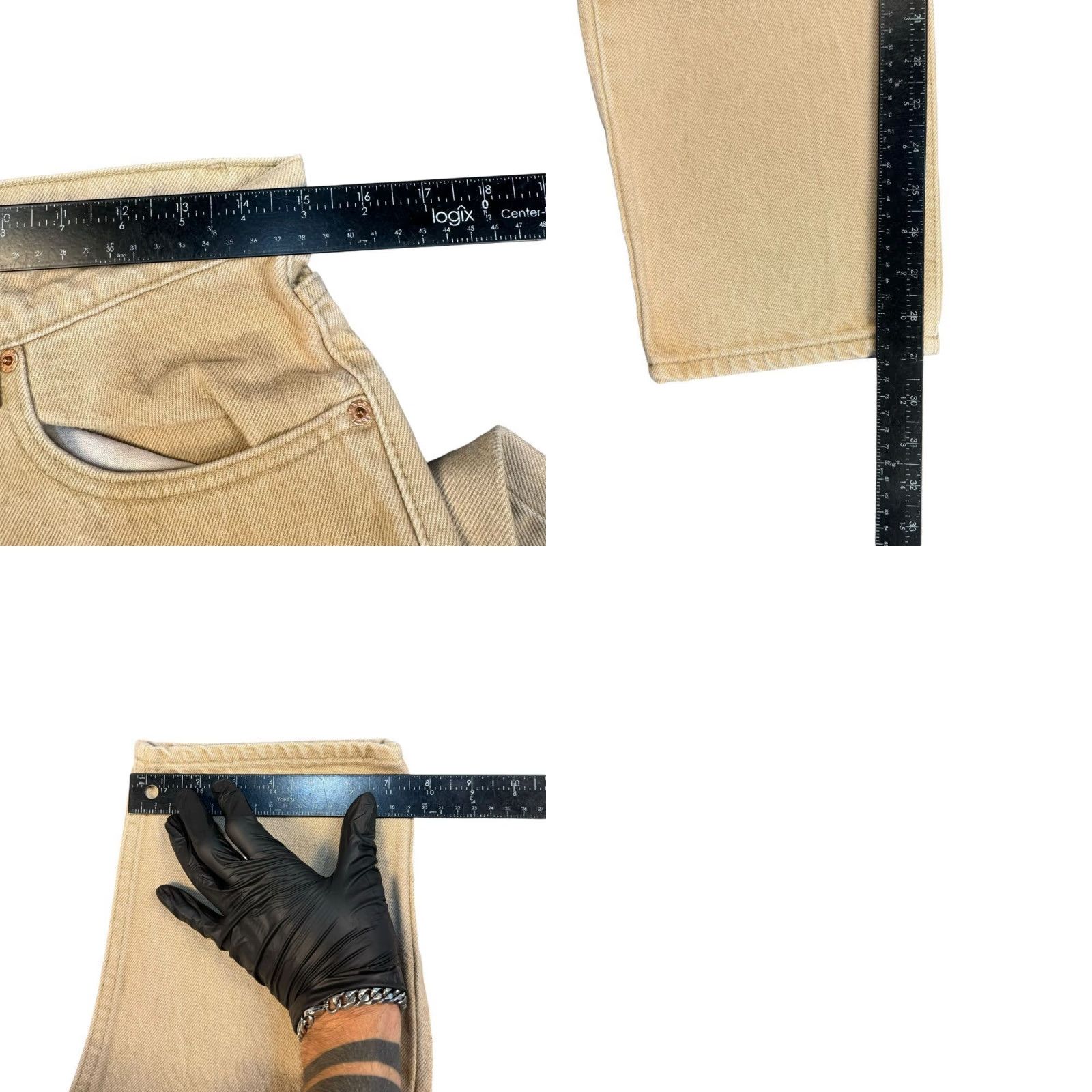 Levi's VINTAGE Levi's Jeans 550 Beige 90s Y2K Relaxed Straight Mens 30x29 Jeans - Denim Cotton Zip Button Size US 30 / EU 46 - 8 Thumbnail