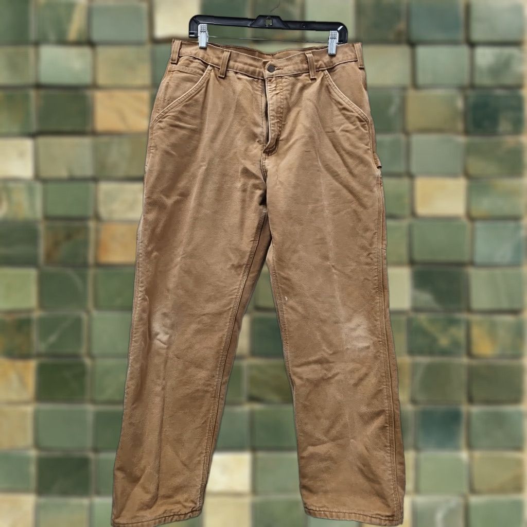 Carhartt VINTAGE Carhartt Pants Duck Canvas Chino Lined 34x29 Men Brown Size US 34 / EU 50 - 1 Thumbnail